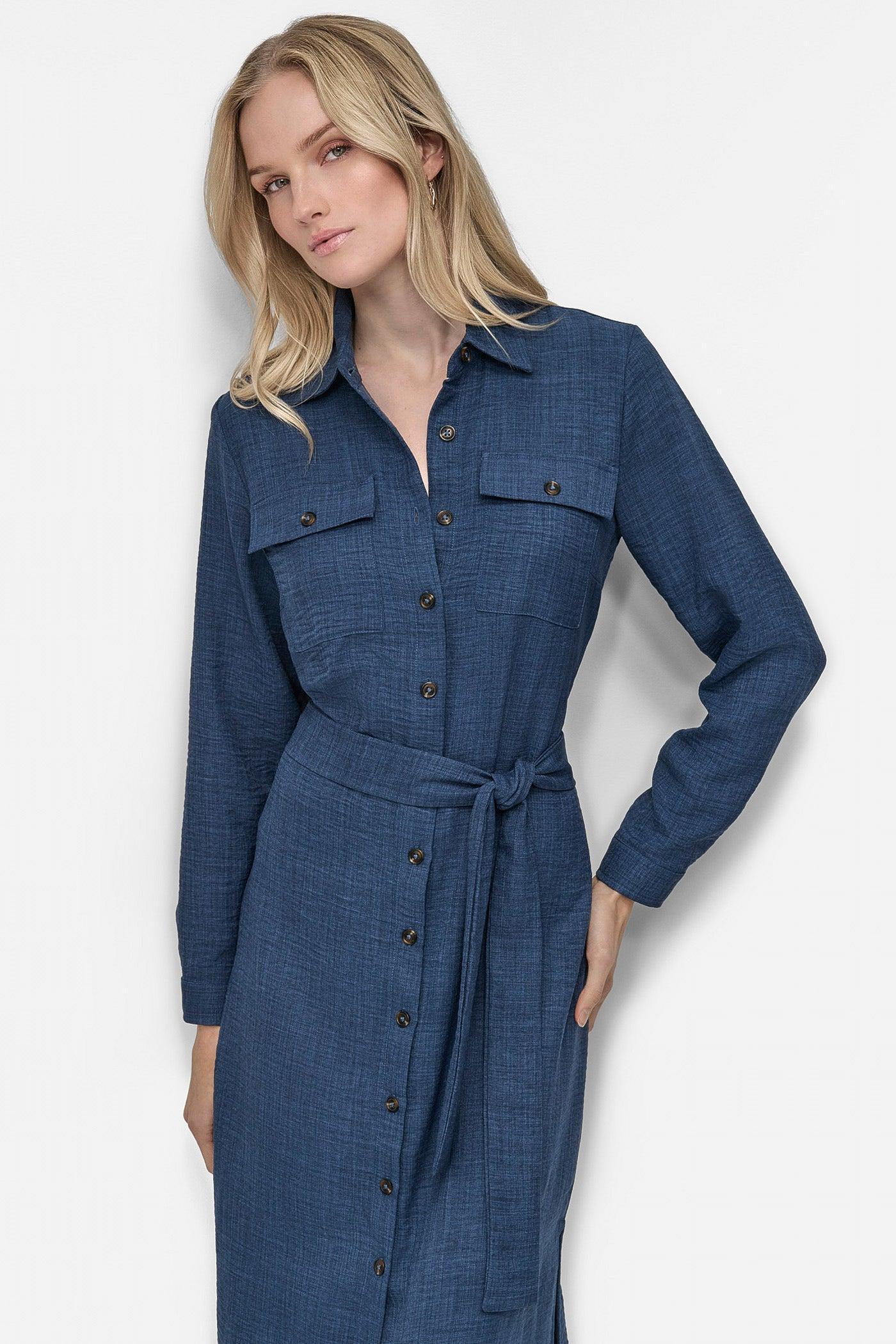 COLLARED BUTTON DRESS Product Image