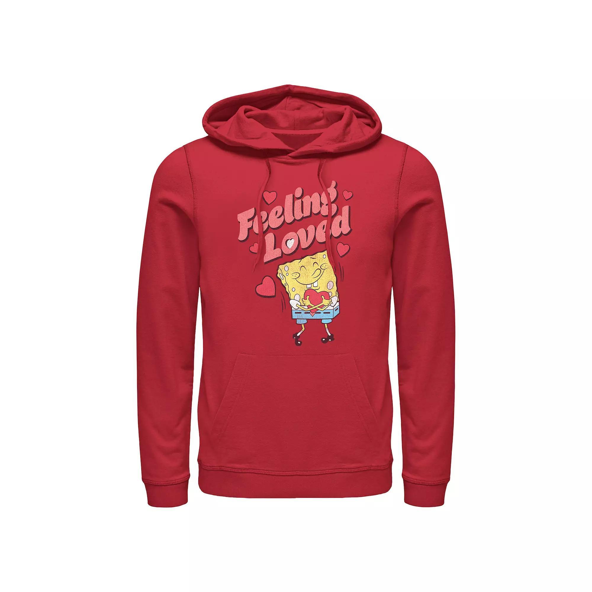 Men's SpongeBoB SquarePants Feeling Loved Graphic Hoodie, Size: Small, Red Product Image