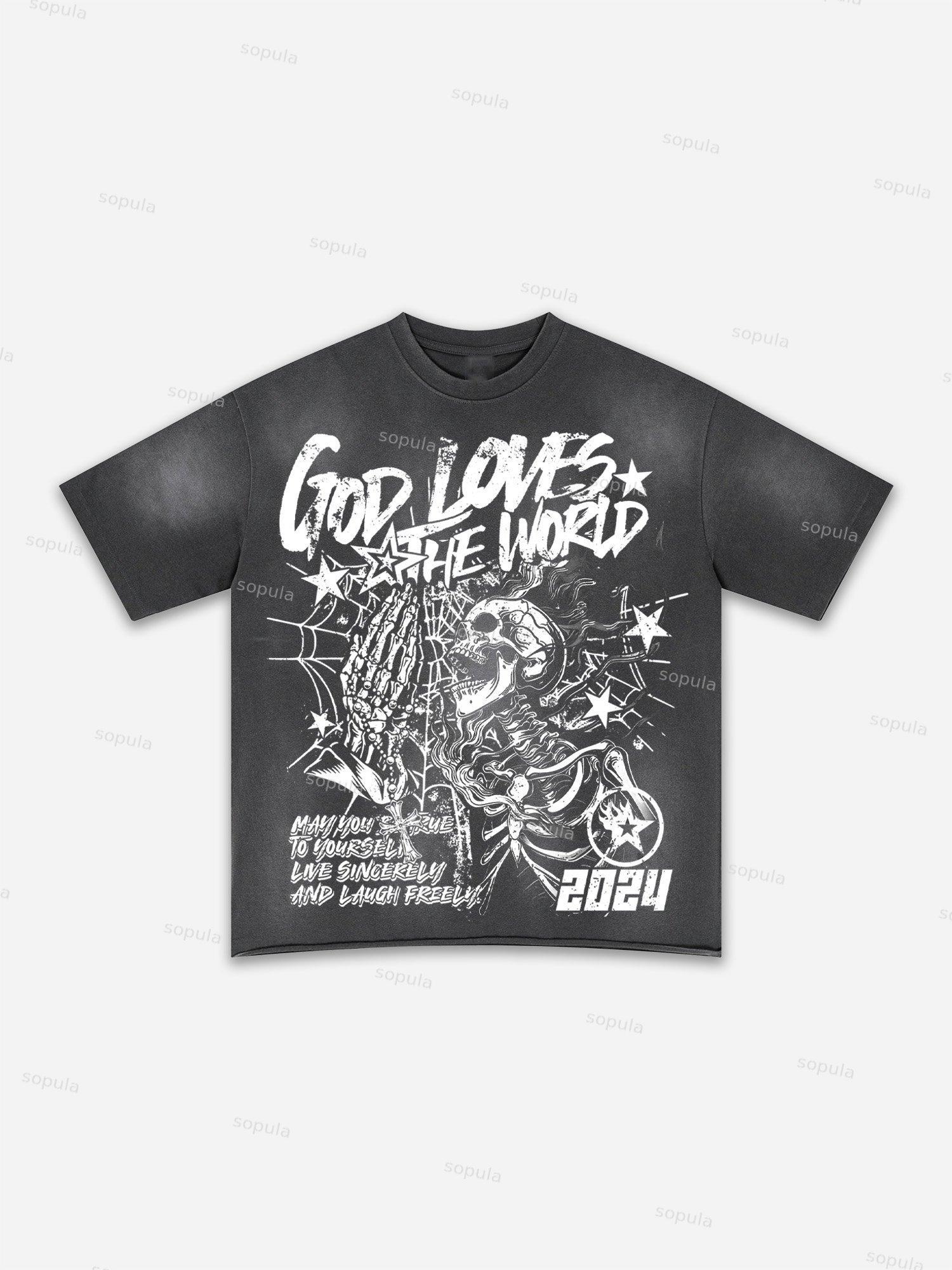 Child Of God Print Washed T-shirt Product Image