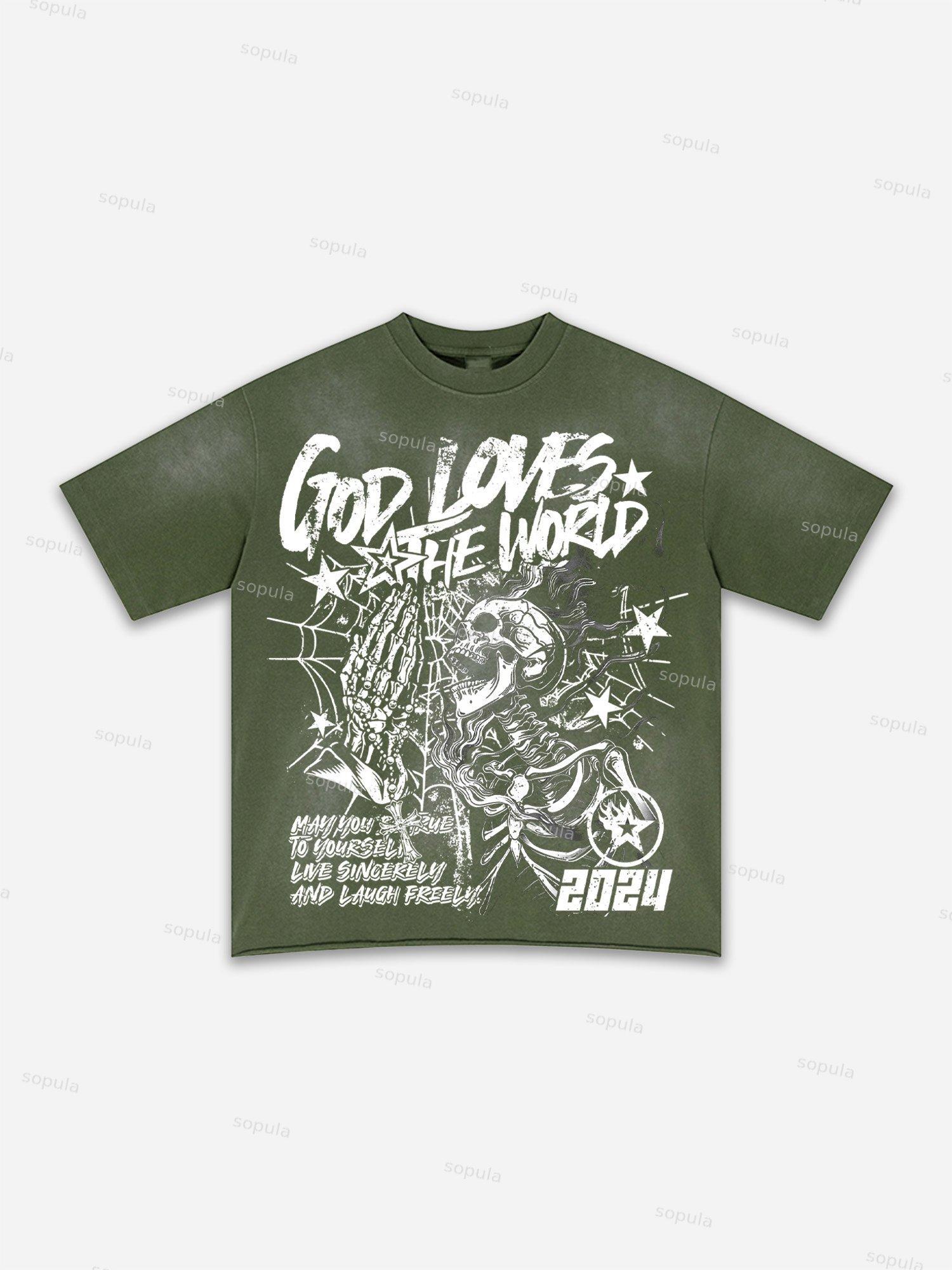 Child Of God Print Washed T-shirt Product Image
