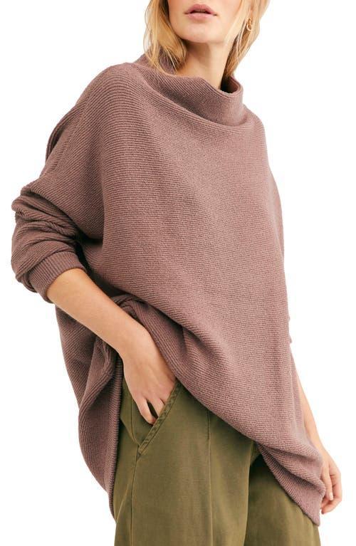 Free People Ottoman Slouchy Tunic Sweater Dress in Brown. Size L, M, XL. Product Image