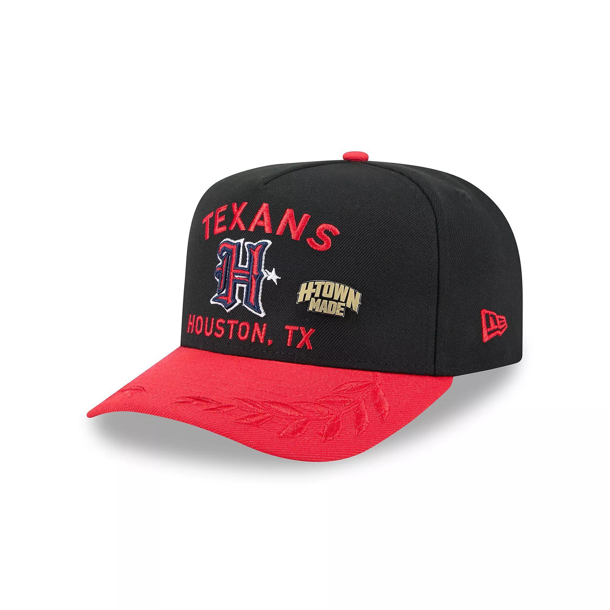 Men's New Era Black/Red Houston Texans 2025 NFL Draft On Stage A-Frame 59FIFTY Fitted Hat, Size: 8 Product Image