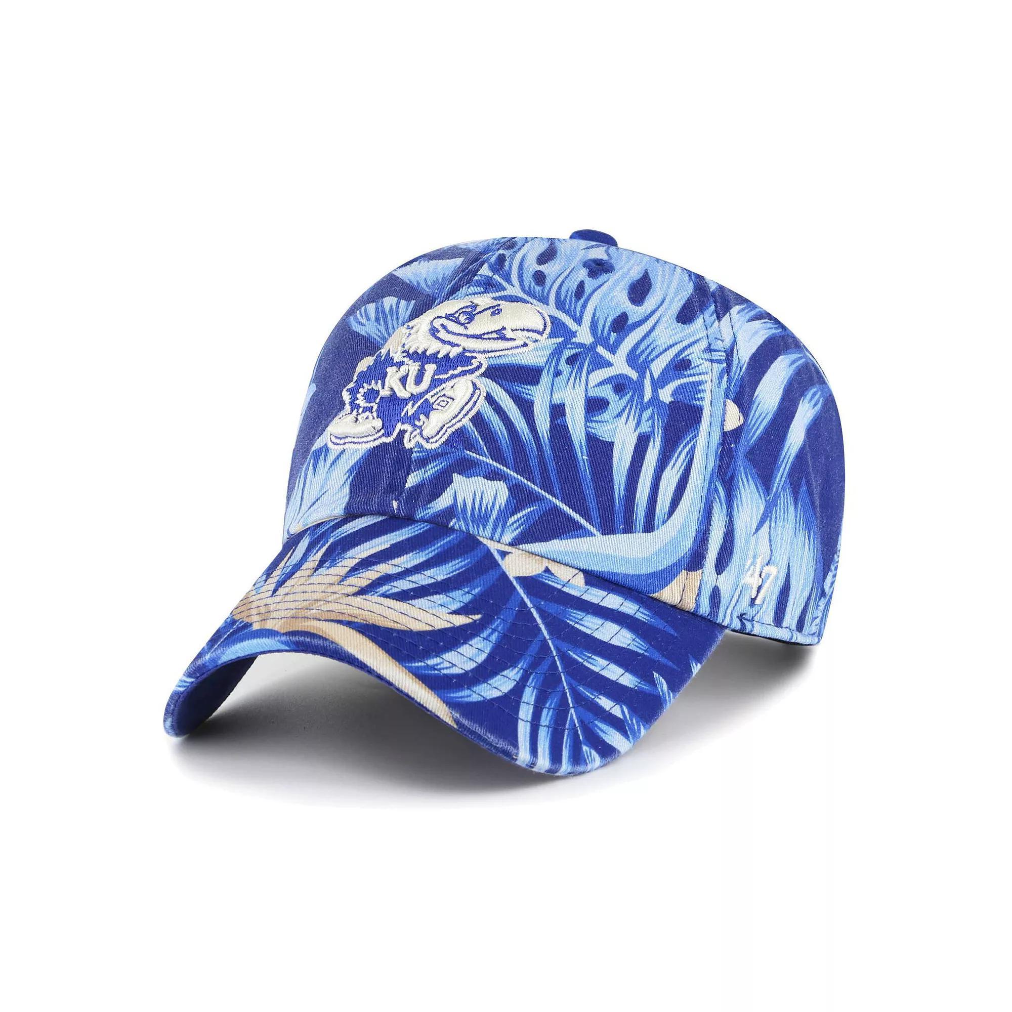 Men's '47 Royal Kansas Jayhawks Tropicalia Clean Up Adjustable Hat, Blue Product Image