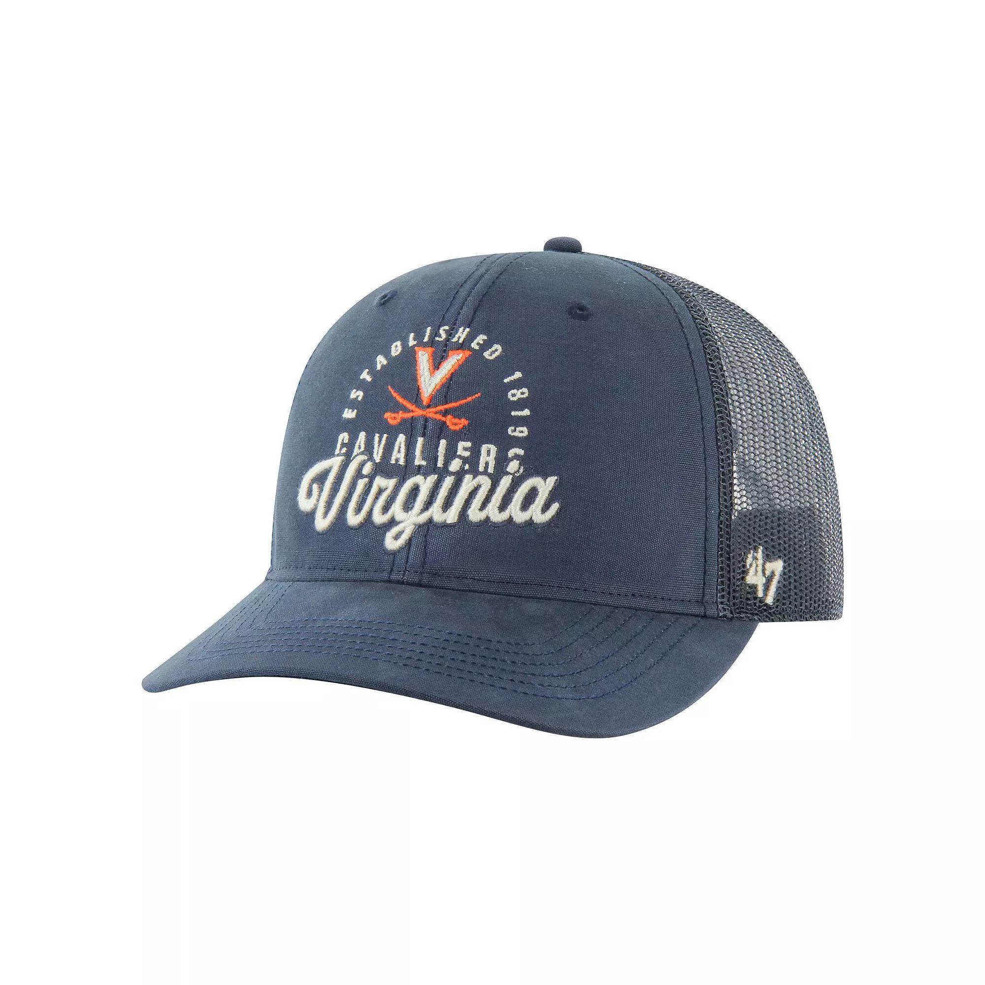 Men's '47 Navy Virginia Cavaliers Pitstop Trucker Adjustable Hat, Blue Product Image