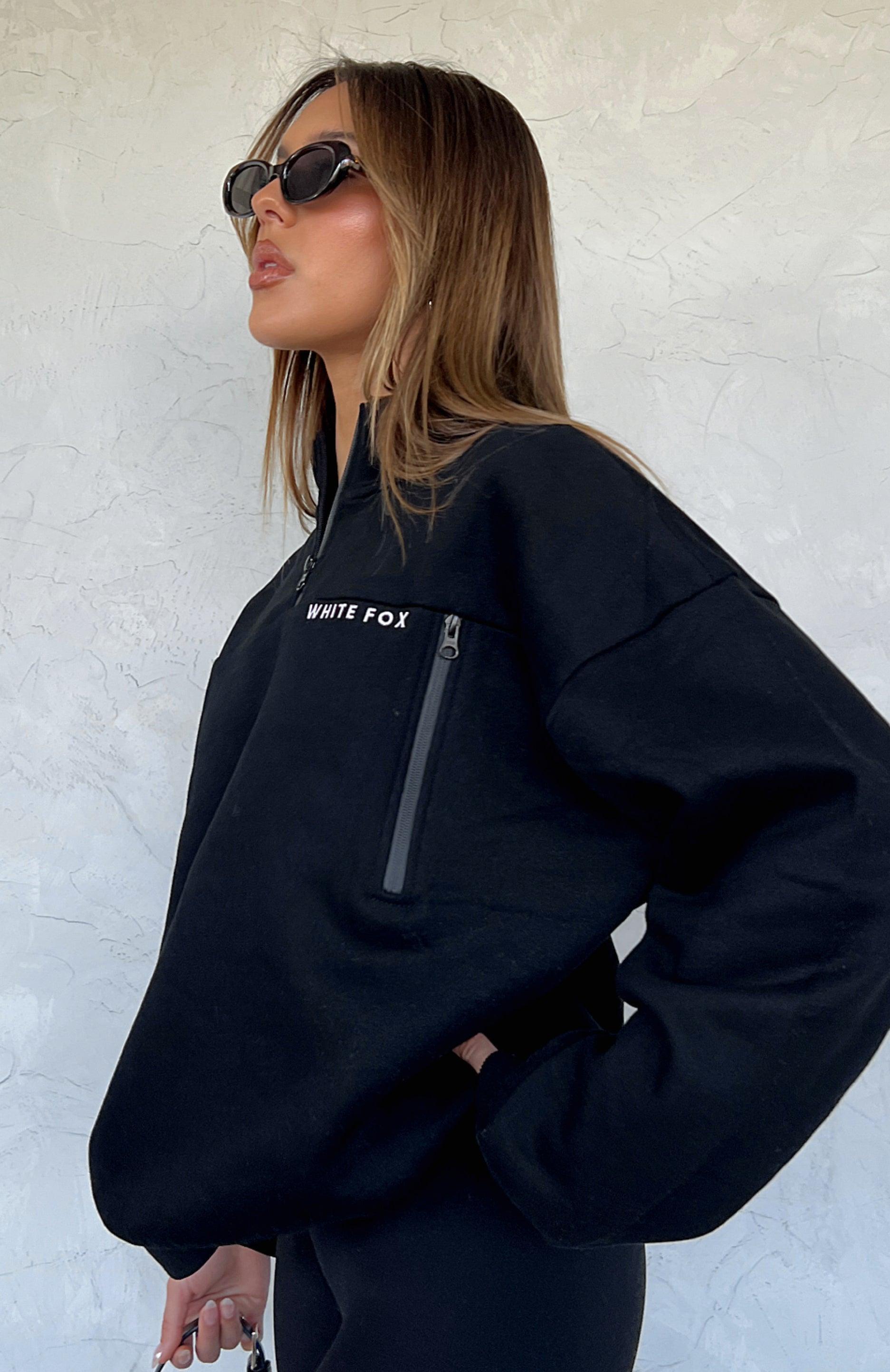 Where Did You Go Zip Front Sweater Black Product Image