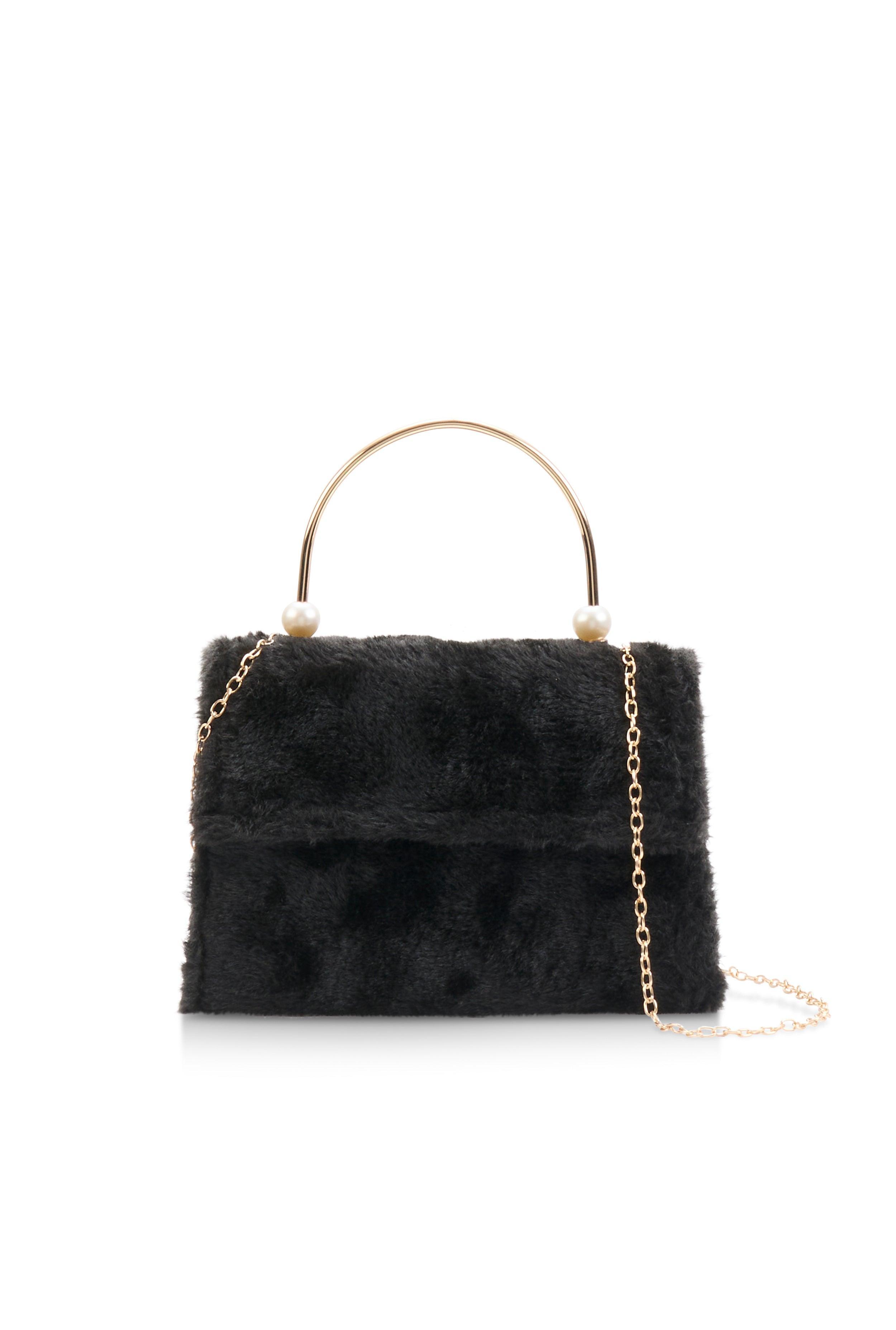 Faux Fur Top Handle Crossbody Handbag Female Product Image