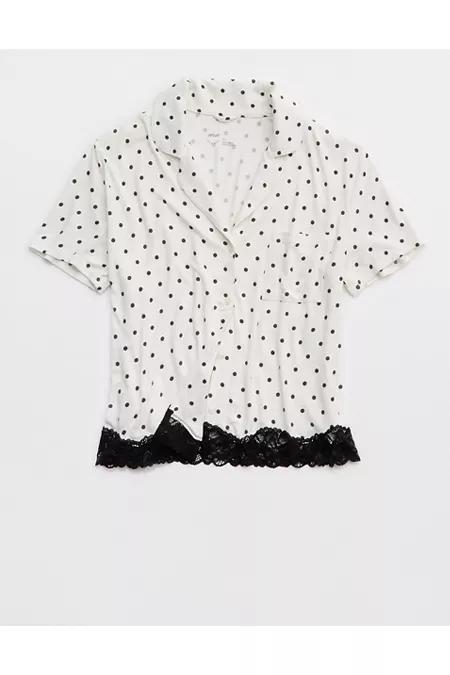 Aerie Real SoftÂ® Ribbed Pajama Shirt Women's Product Image