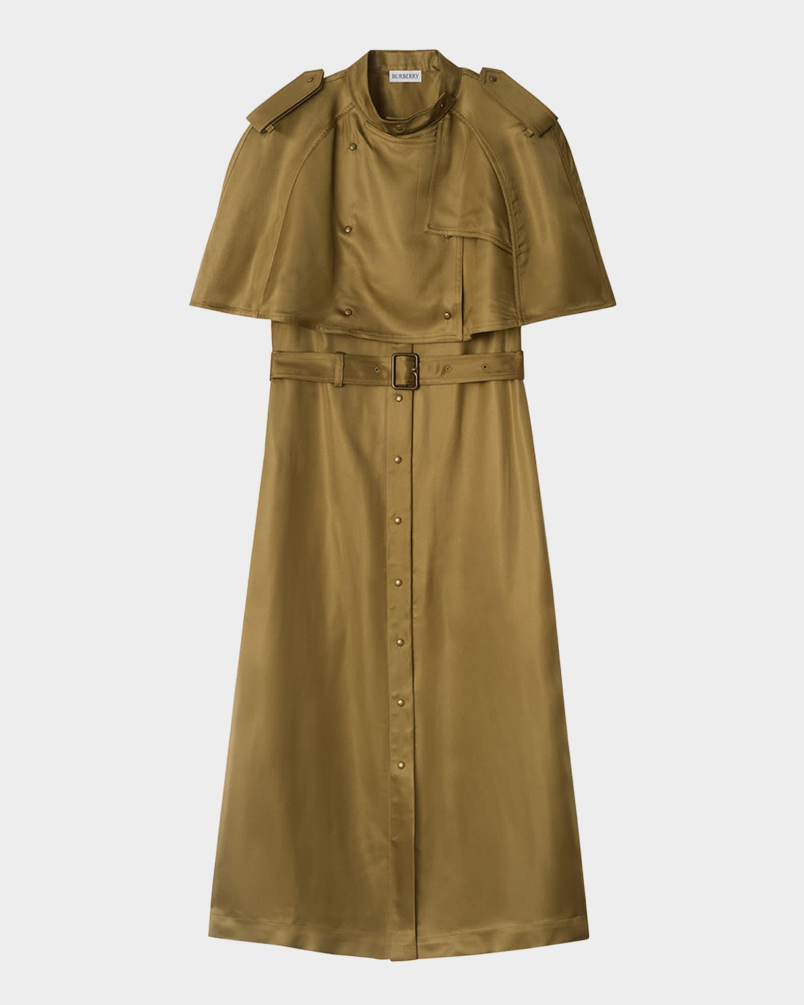 Belted Cape Viscose Trench Dress Product Image