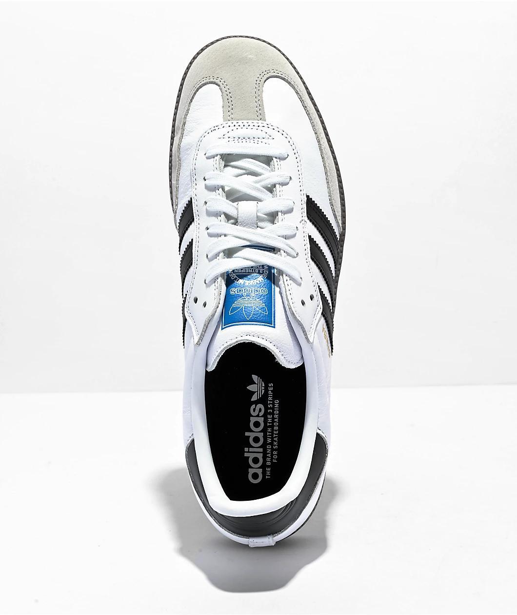 adidas Samba ADV White, Black & Gum Skate Shoes Product Image