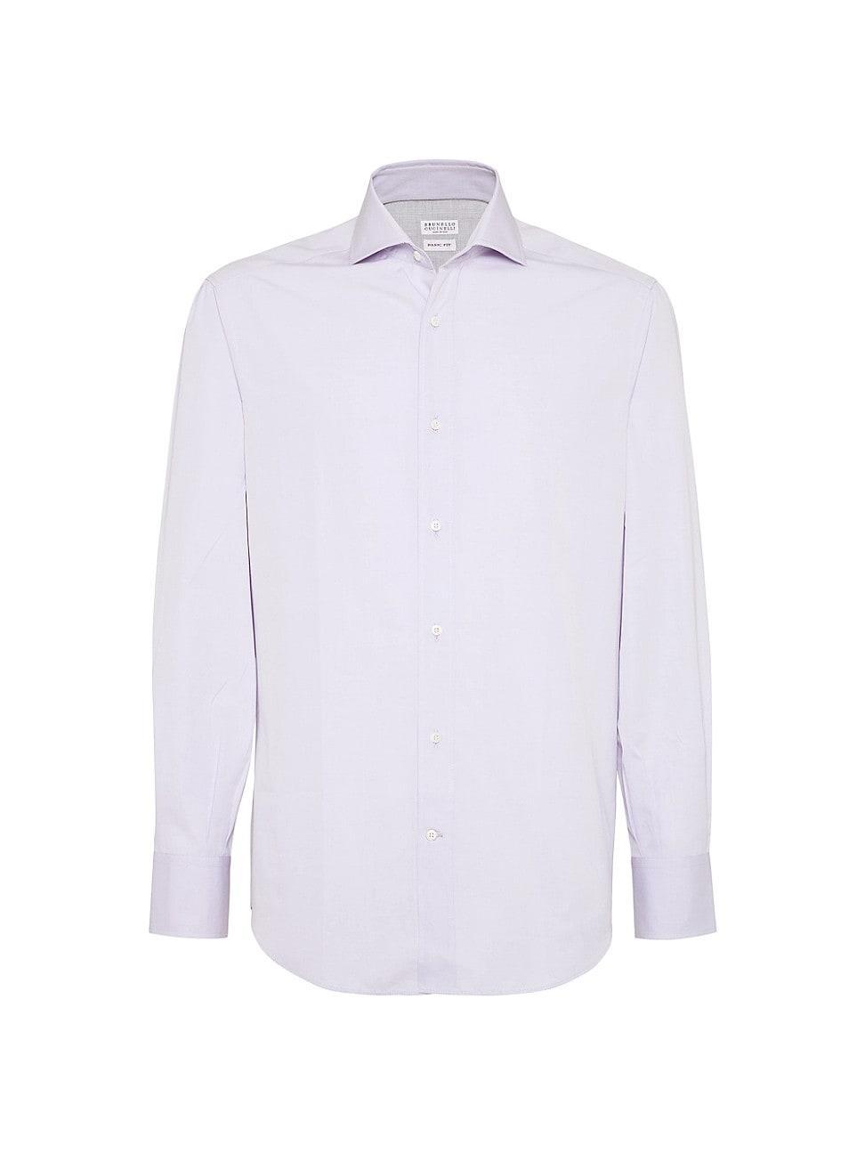 Mens Poplin Basic Fit Shirt with Spread Collar Product Image