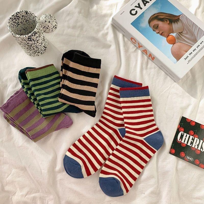 Striped Crew Socks Product Image