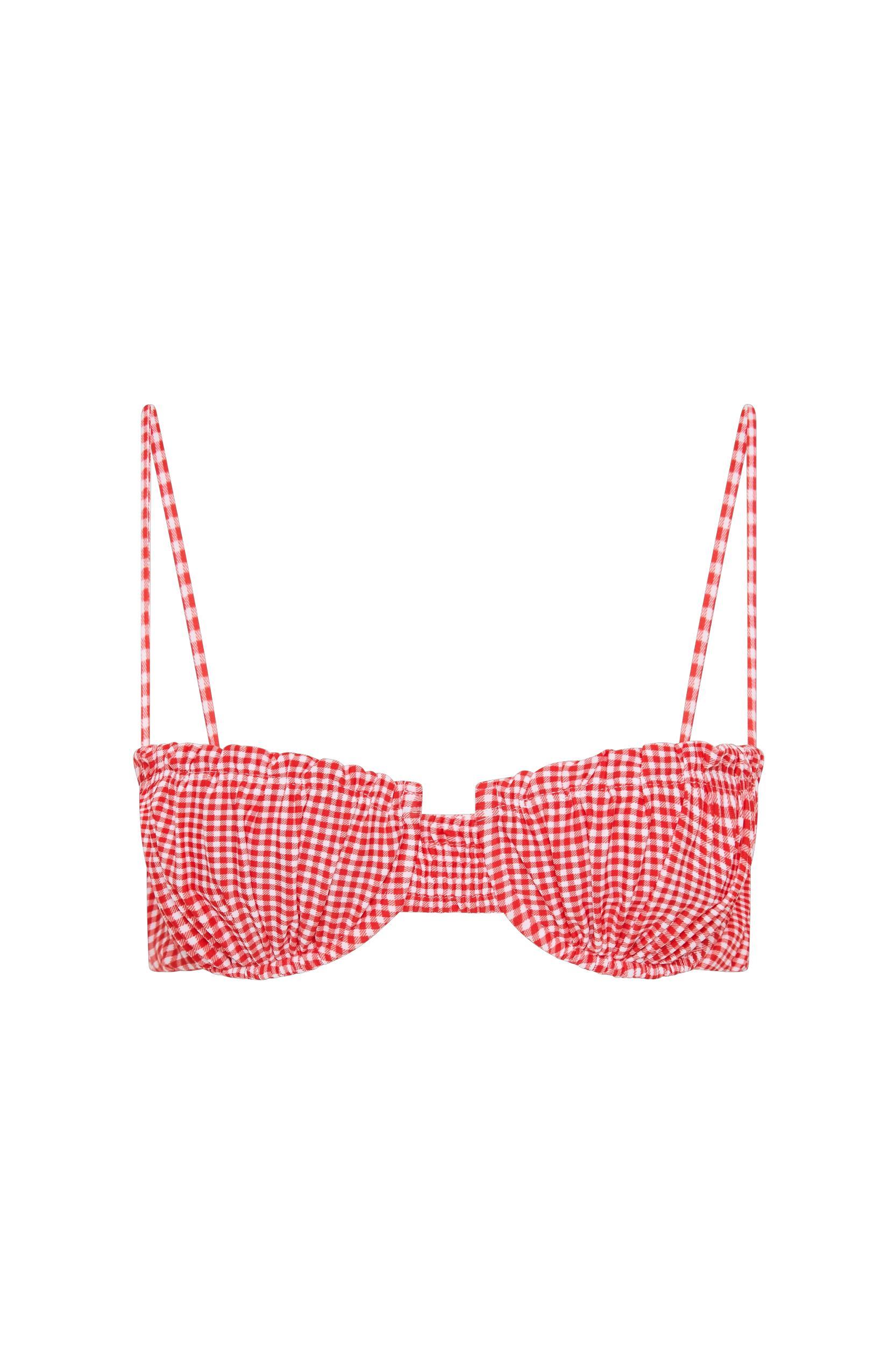 Esterel Bikini Bottom Gingham Red - Final Sale Product Image