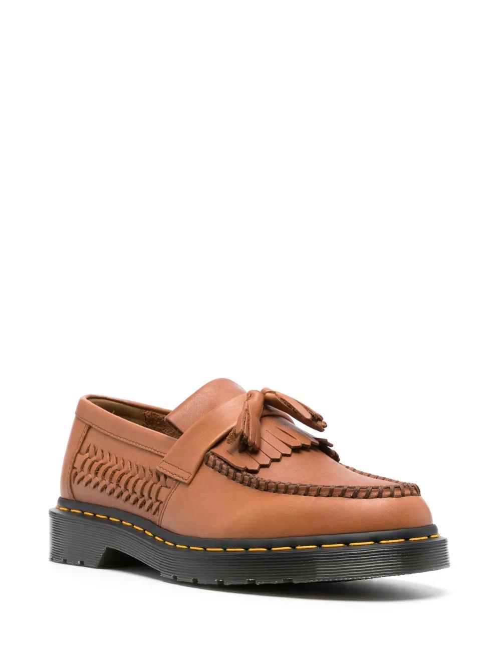 DR. MARTENS' Adrian Woven Leather Tassel Loafers In British Tan Classic Analine Product Image