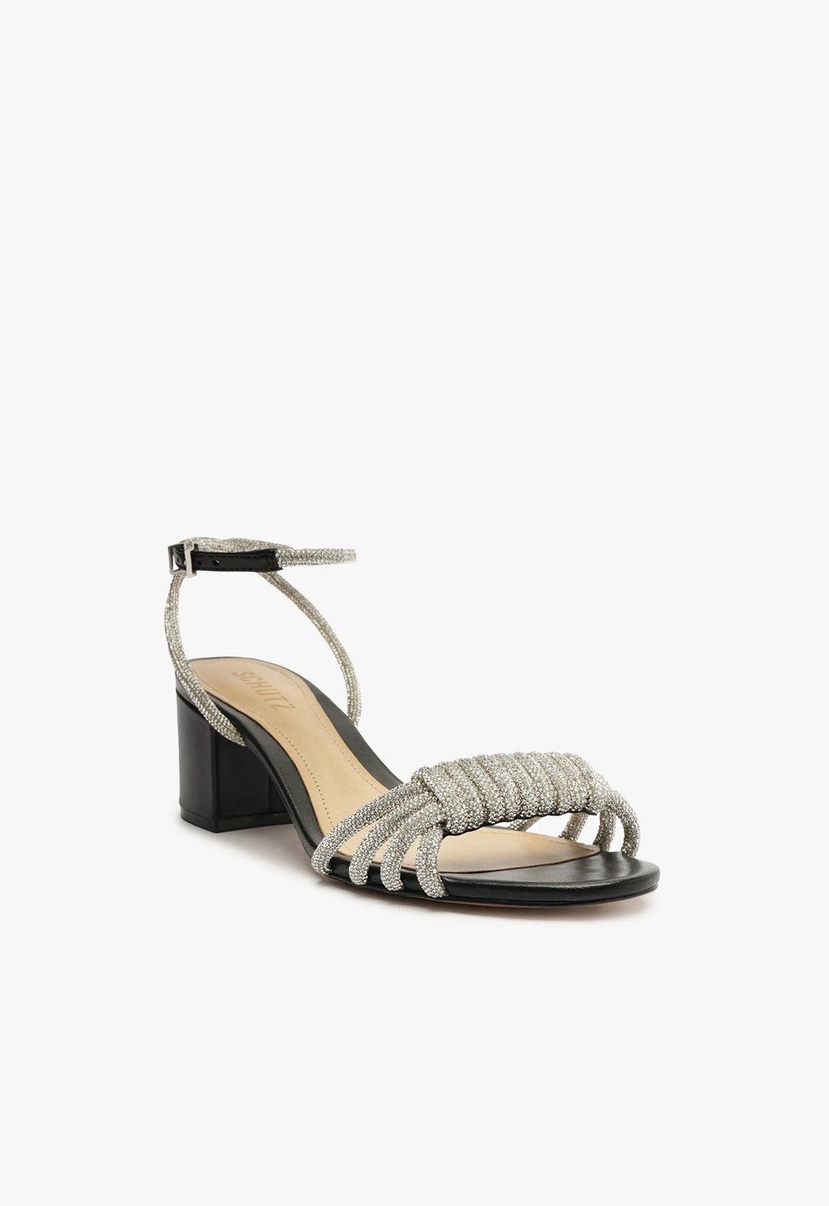 Jewell Mid Block Nappa Leather Sandal Female Product Image