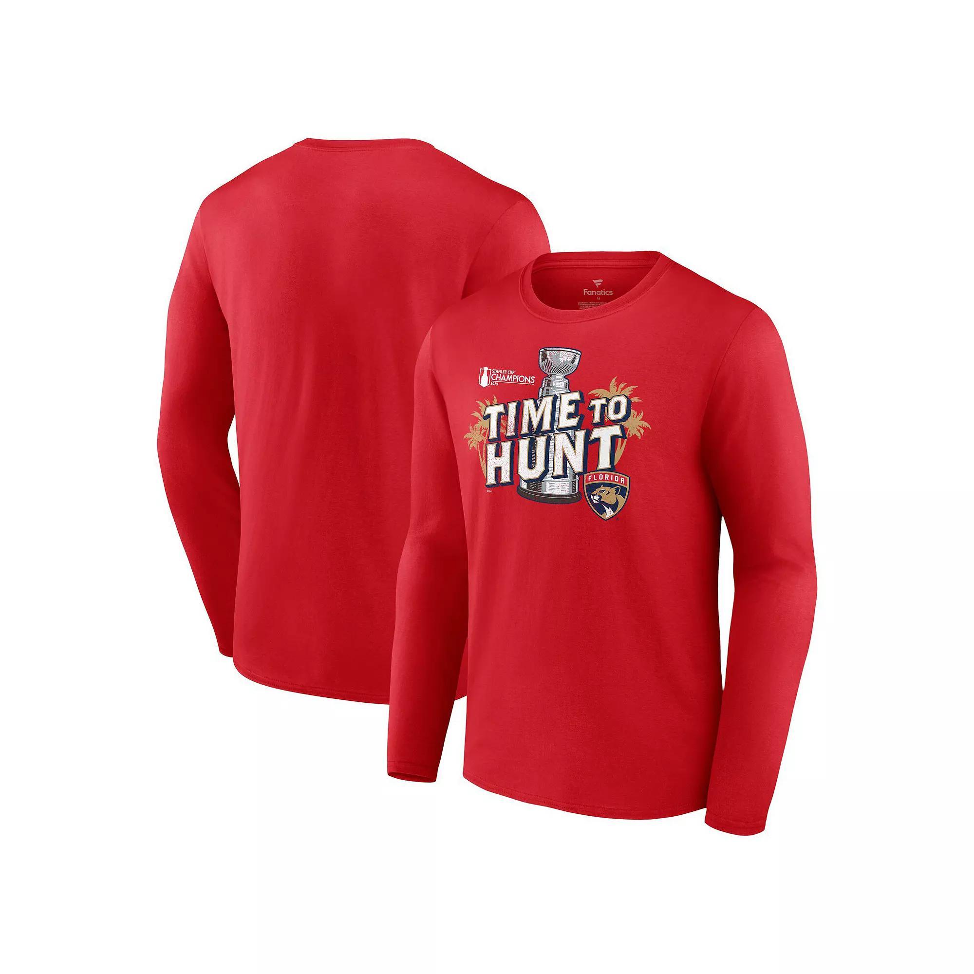 Men's Fanatics  Red Florida Panthers 2024 Stanley Cup Champions Local Hometown Long Sleeve T-Shirt, Size: 3XL, Pnt Red Product Image