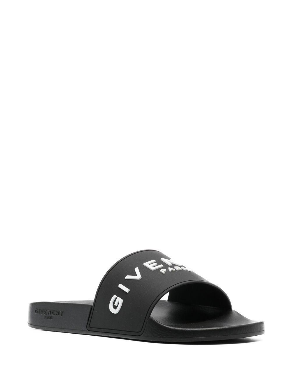 Black Logo-Print Pool Slides Product Image