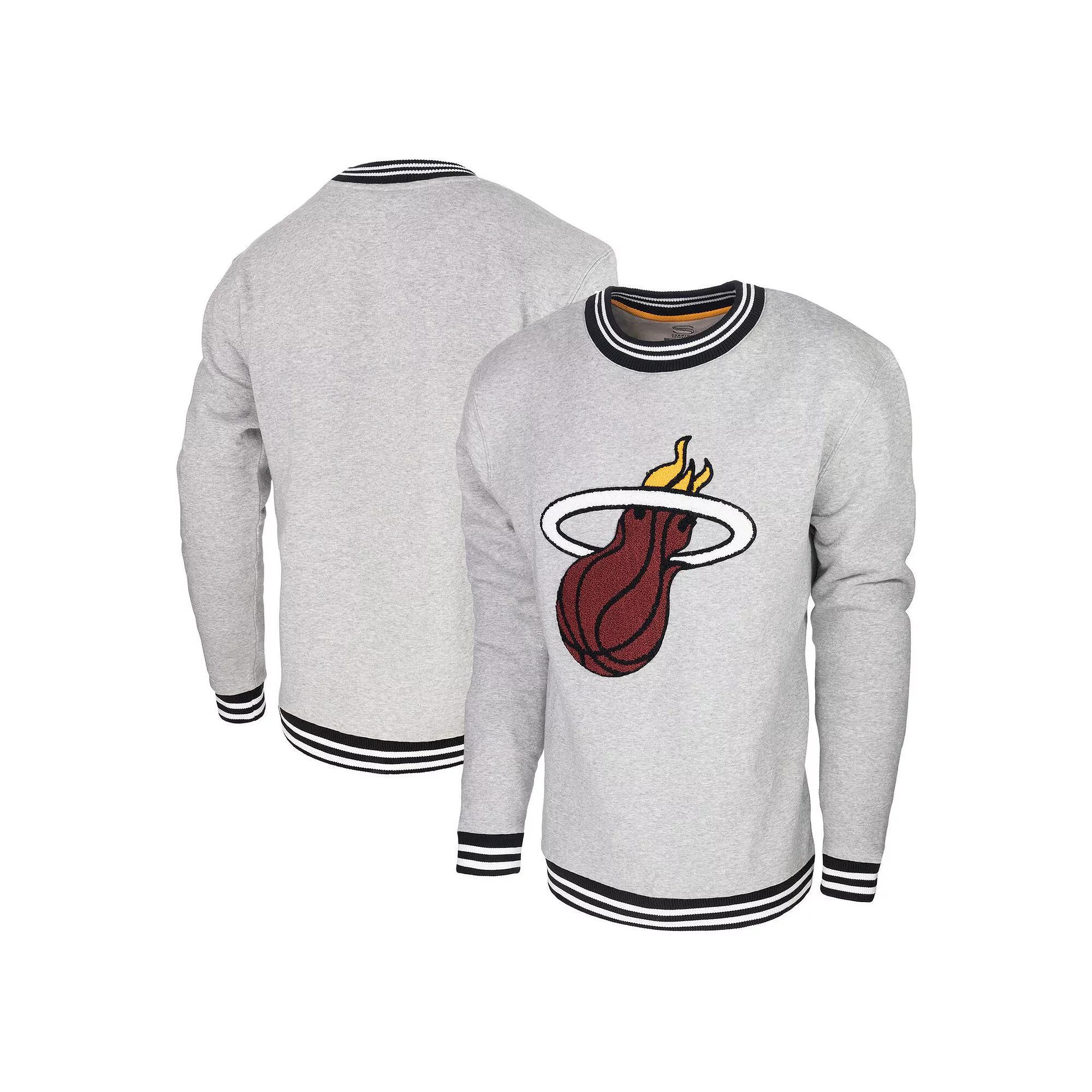 Men's Stadium Essentials Heather Gray Miami Heat Club Level Pullover Sweatshirt, Size: Small, Grey Product Image