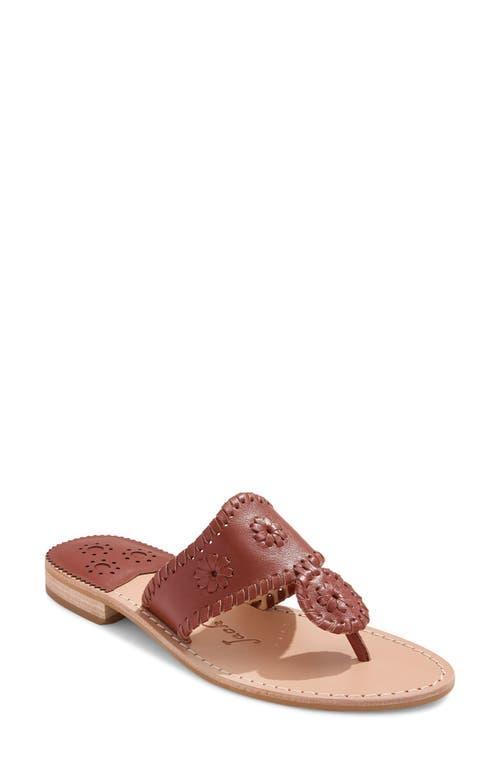 Jack Rogers Jacks Leather Flat Thong Sandals Product Image