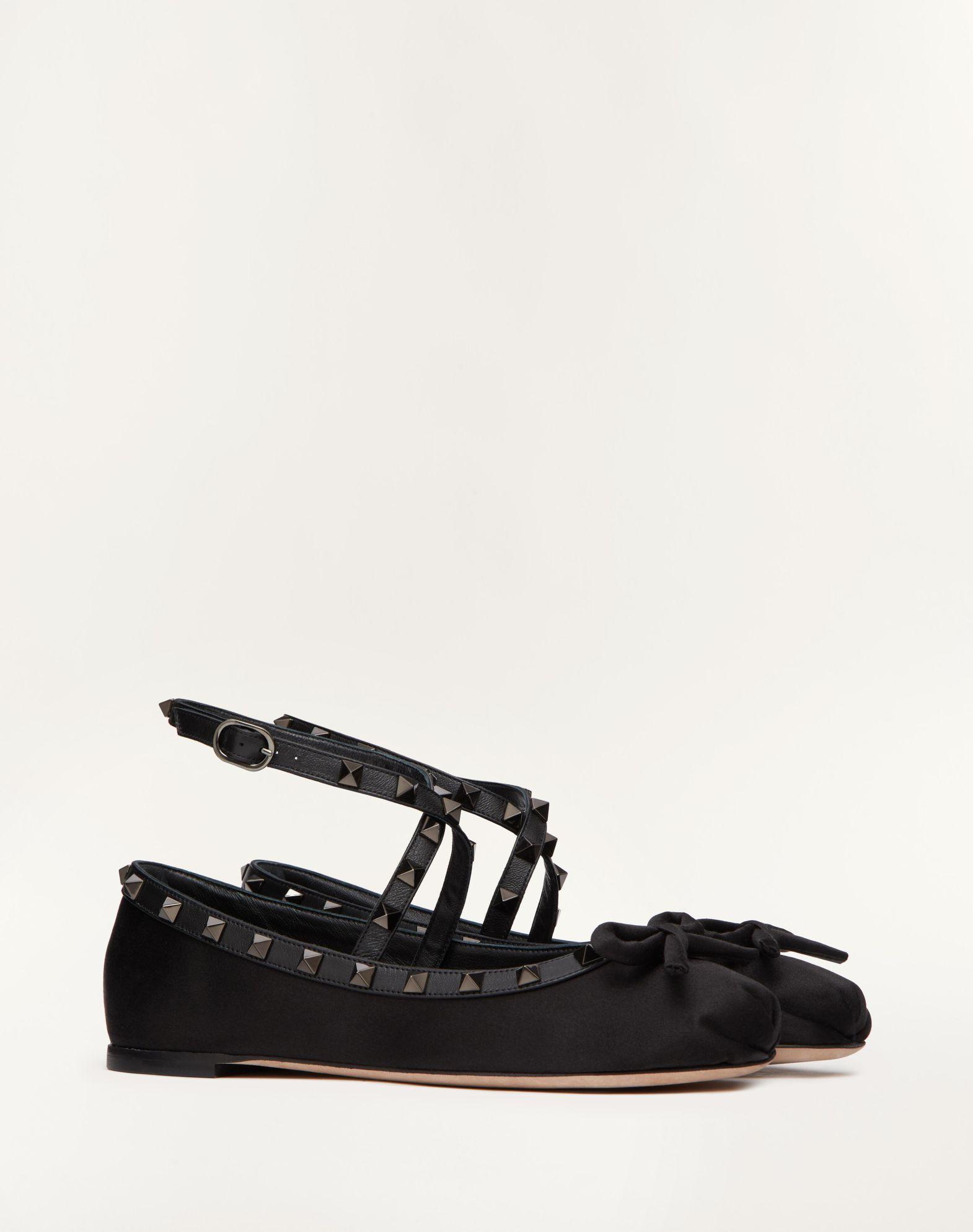 Rockstud Satin Ballerina With Tone-On-Tone Studs Product Image