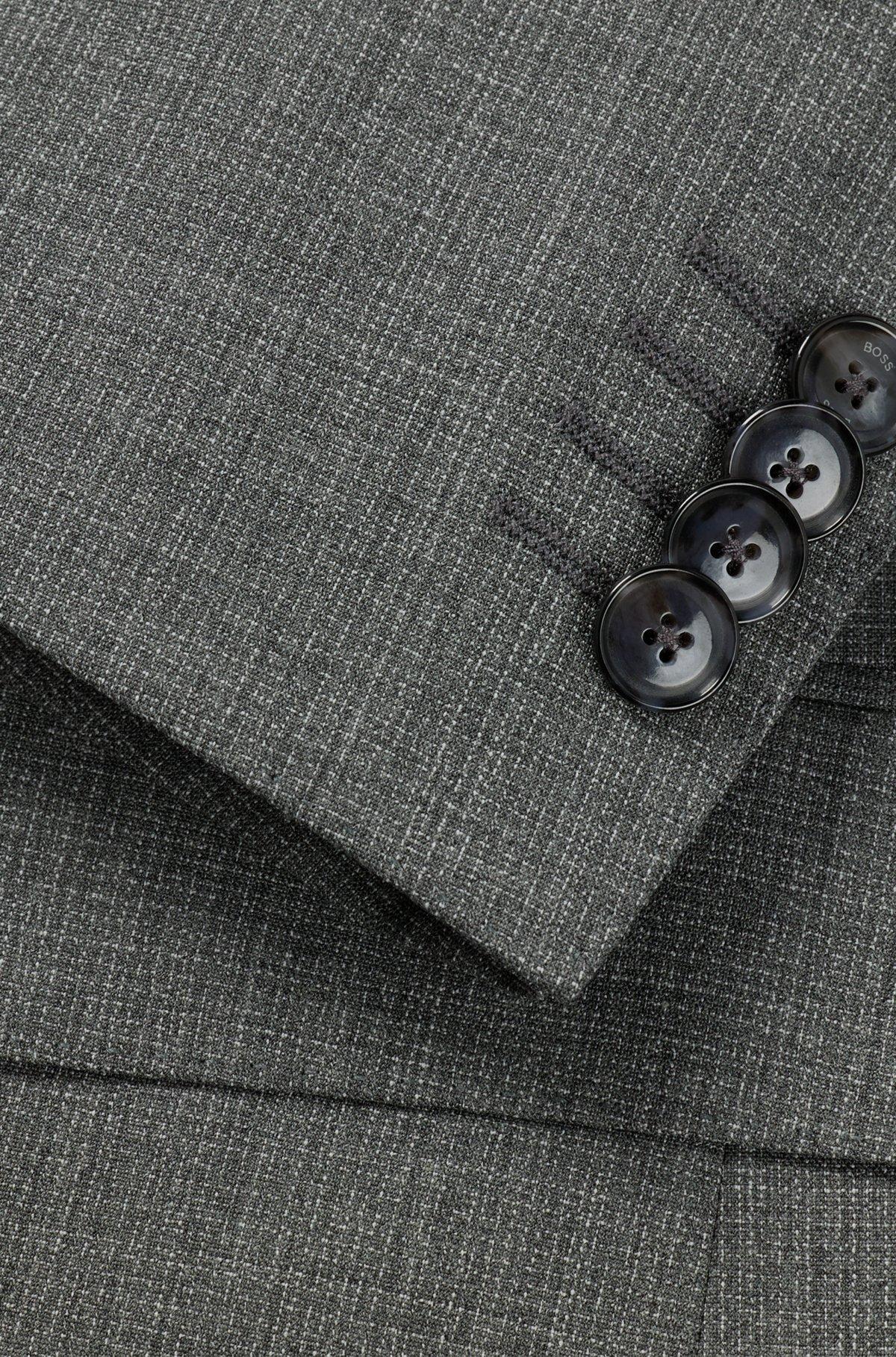 BOSS - Slim-fit suit in micro-patterned stretch cloth - Grey Product Image
