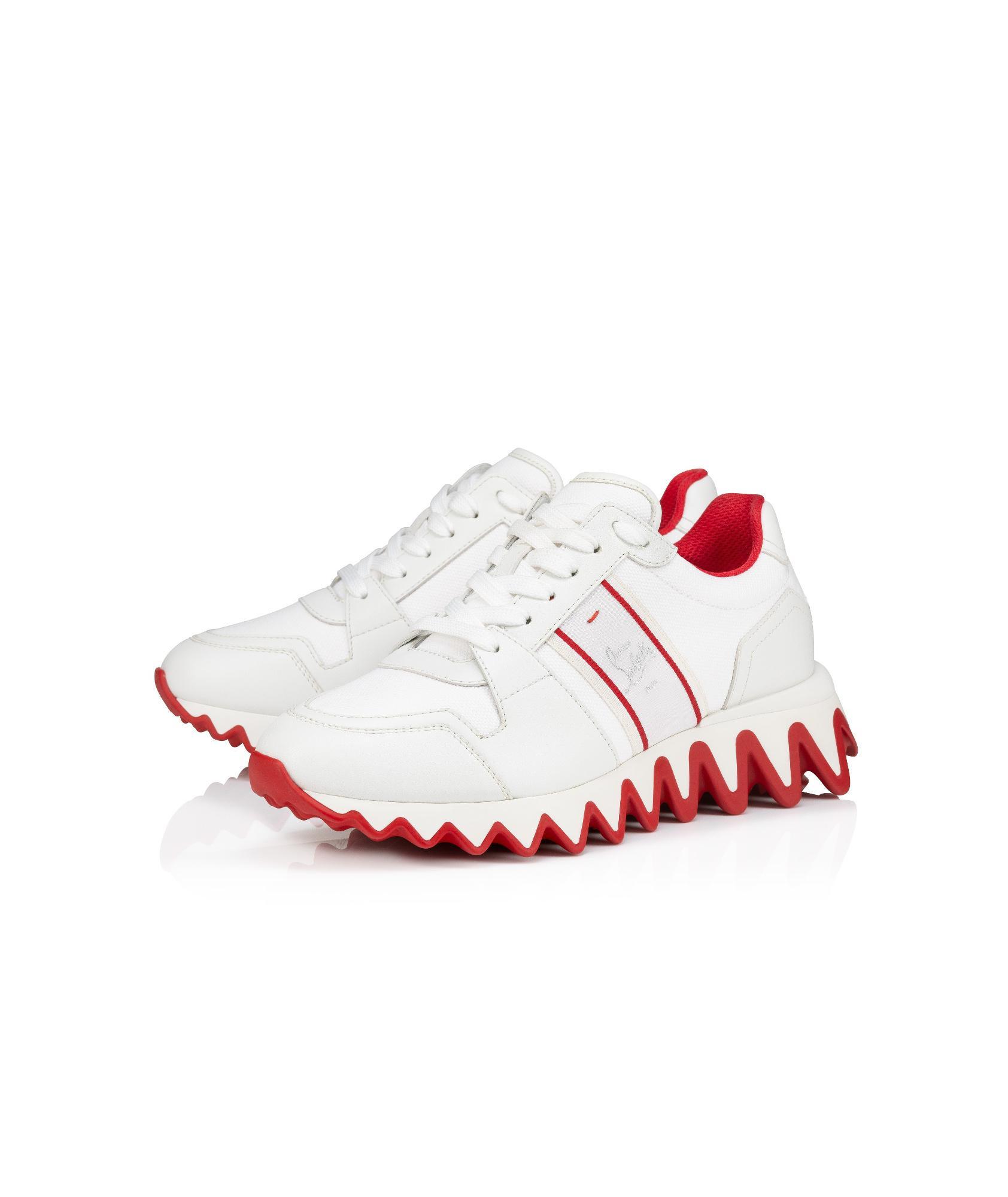 CHRISTIAN LOUBOUTIN Womens White Nastroshark Chunky-sole Leather Low-top Trainers Product Image