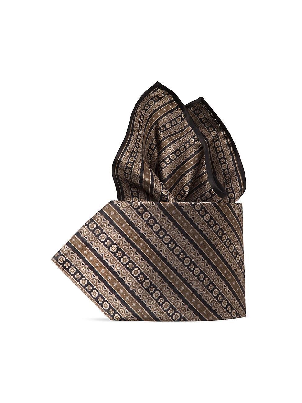 Mens Luxury Hand-Printed Silk Tie Set Product Image