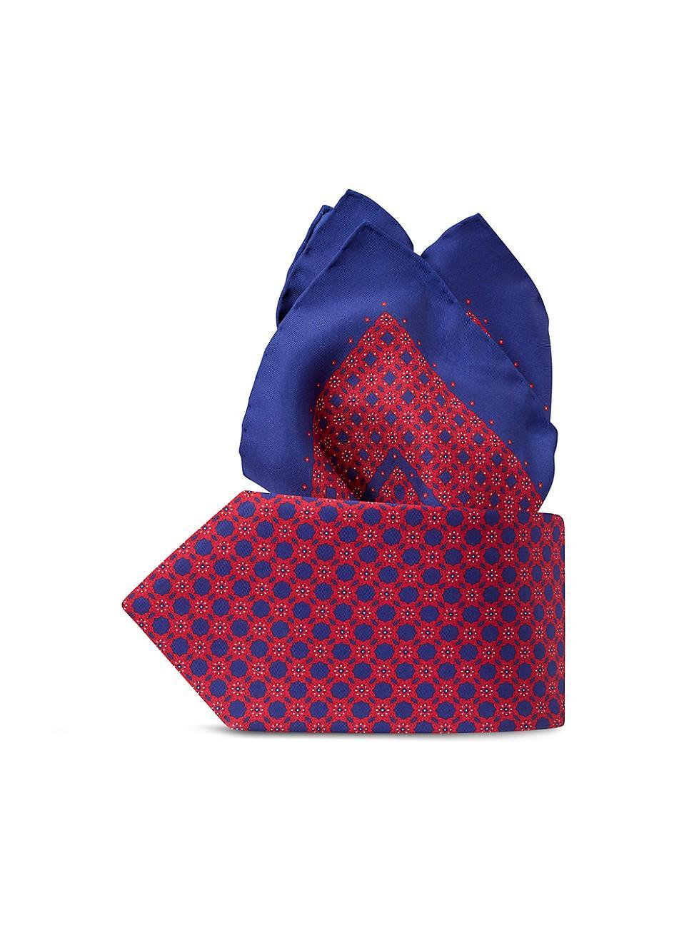 Mens Luxury Printed Silk Tie Set Product Image