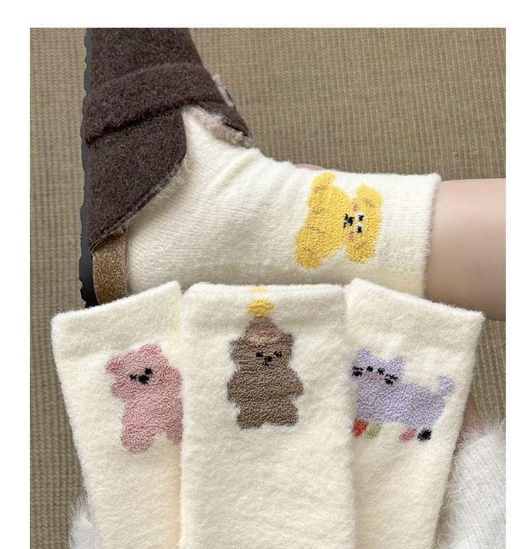 Fluffy Cartoon Animal Socks Set Product Image