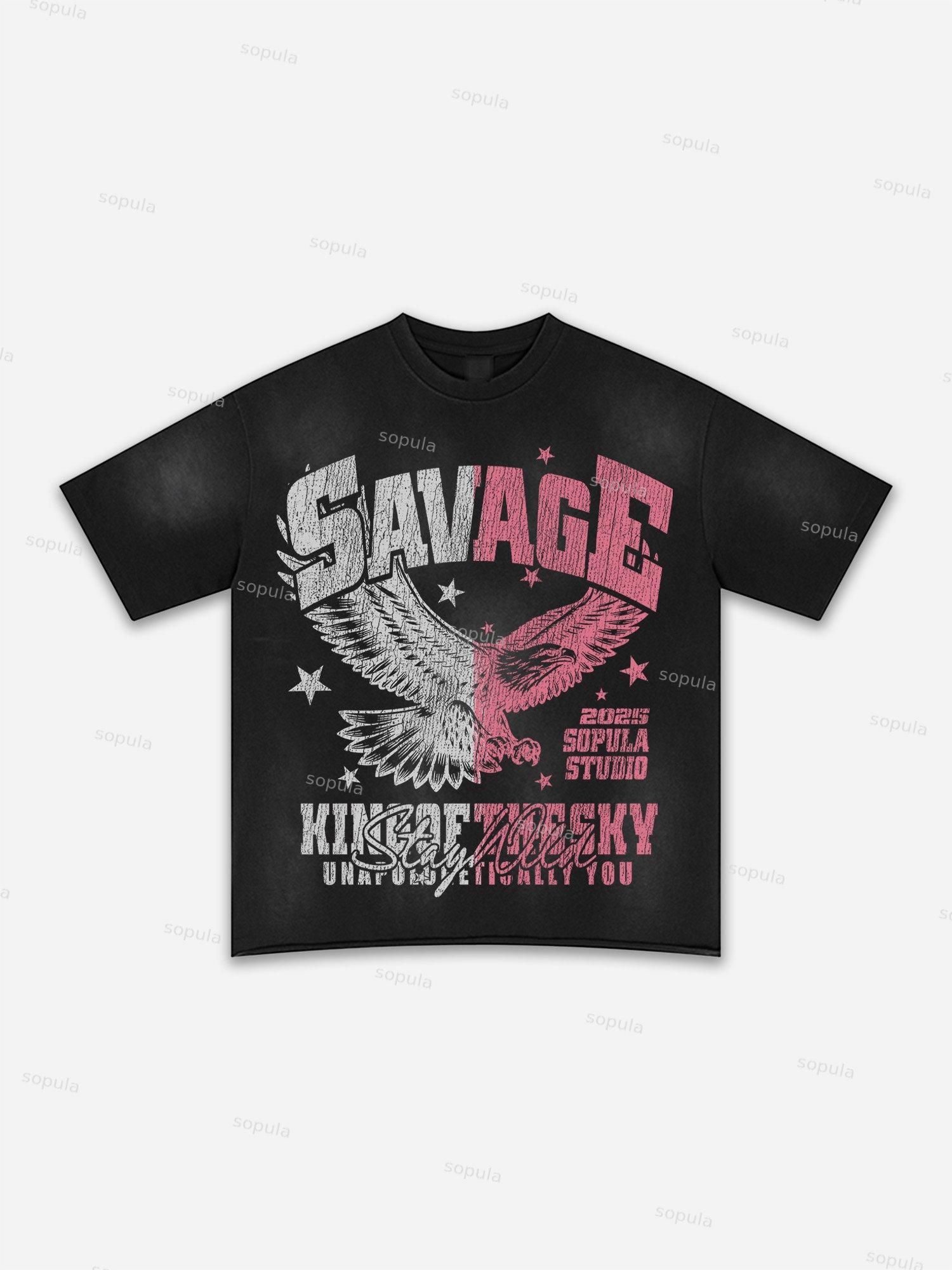 Street Goals Lip Braces Make Vintage Printed Graphic Washed T-shirt Product Image