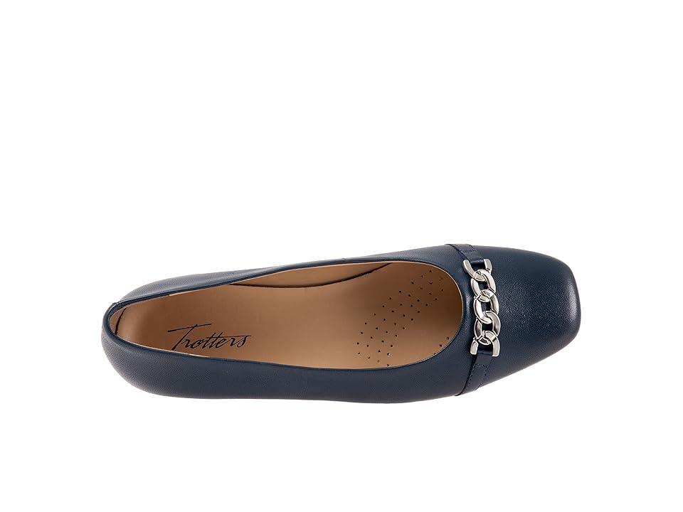 Trotters Harmony Leather Square Toe Chain Flats Product Image