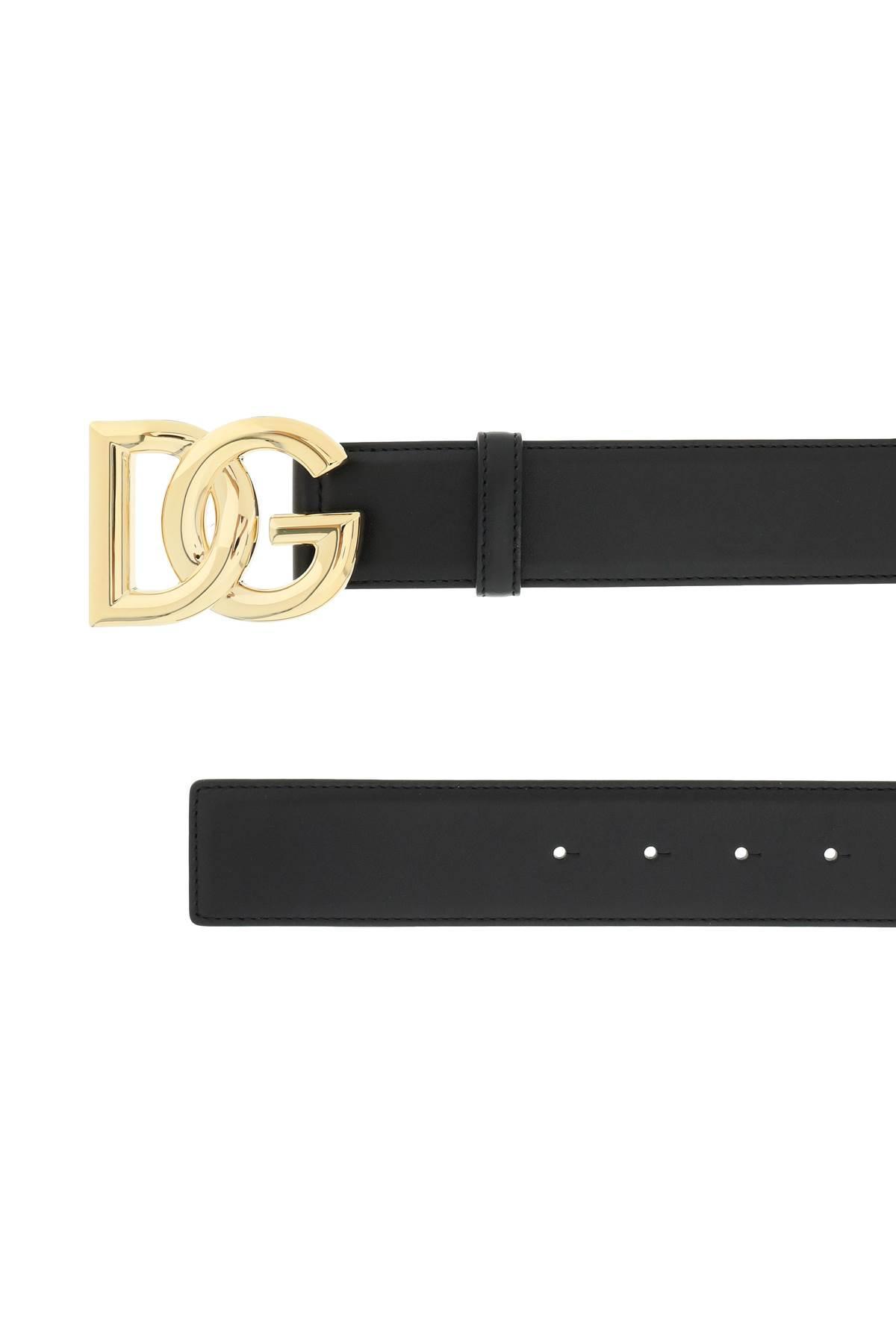 DOLCE & GABBANA Leather Belt With Logo Buckle Product Image