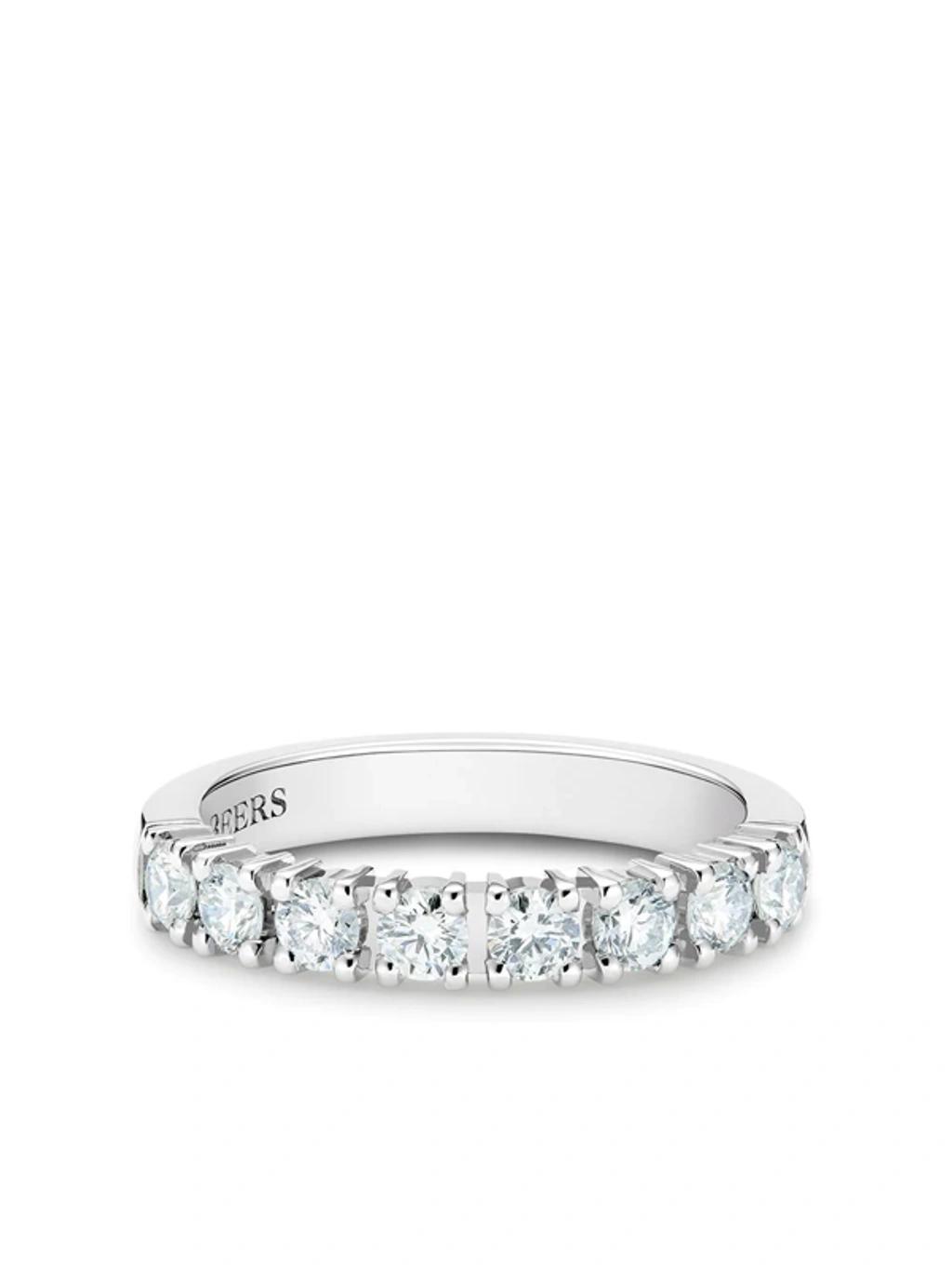 DE BEERS Platinum Db Classic Half Diamond Eternity Band In Silver Product Image