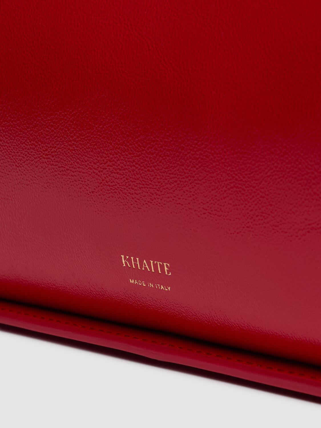 KHAITE Lori Crackle Patent Leather Shoulder Bag In Red Product Image