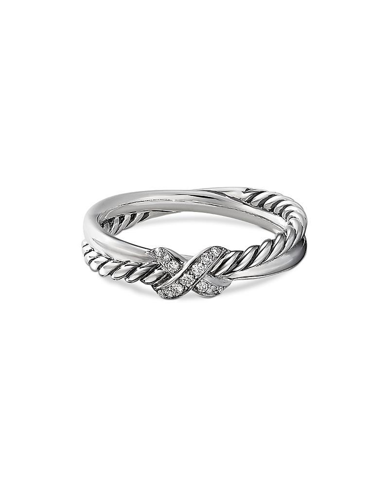 Womens Petite X Ring with Pav Diamonds Product Image