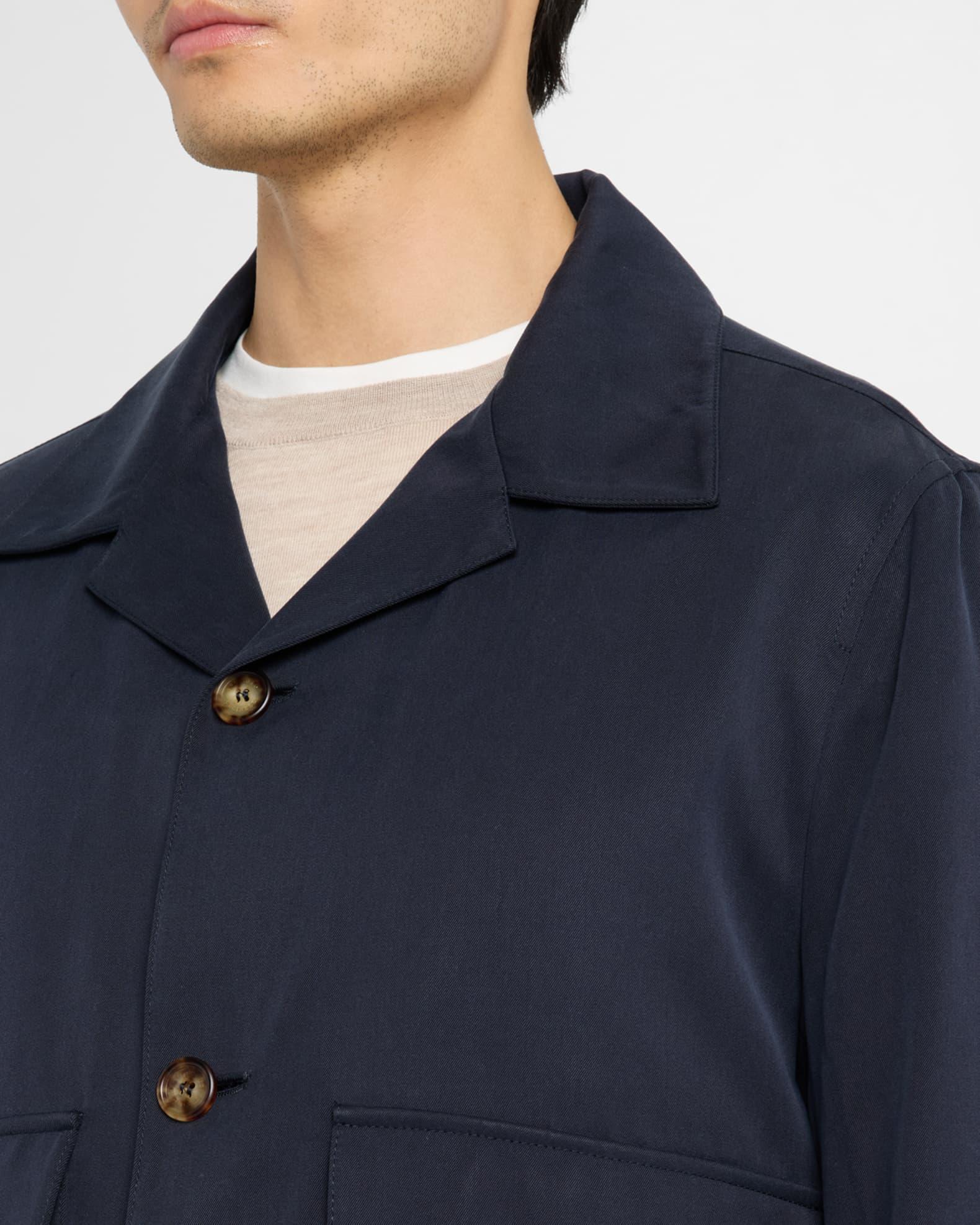 Men's Silk Button-Front Bomber Jacket Product Image