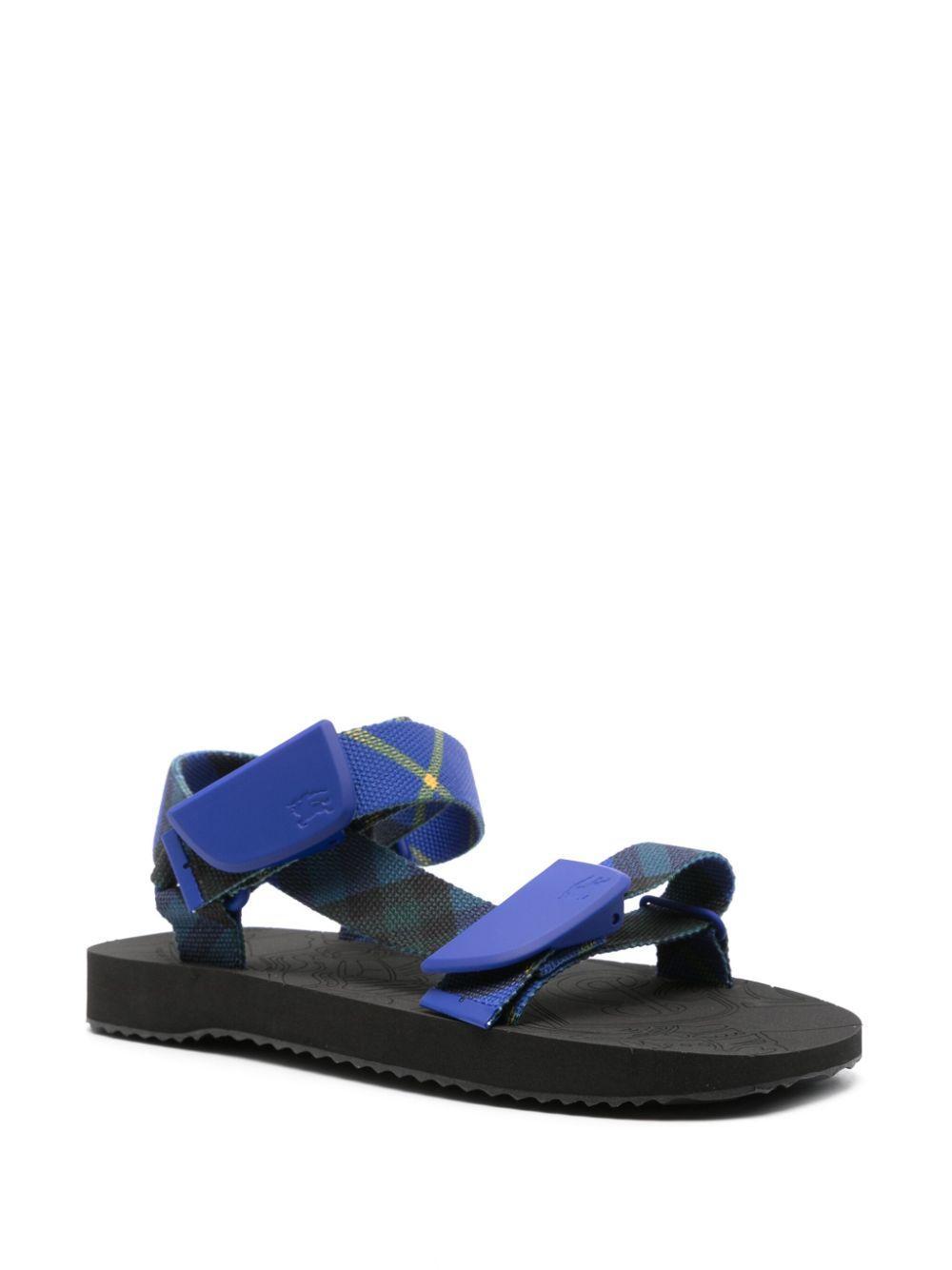 BURBERRY Check Trek Sandals In Bright Navy Product Image