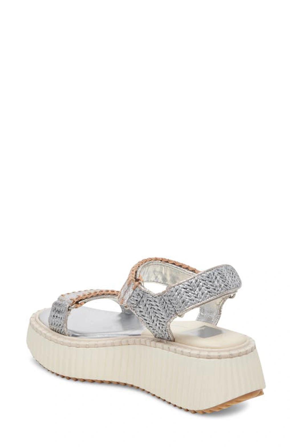 Debra Platform Sandal In Silver Distressed Leather Product Image