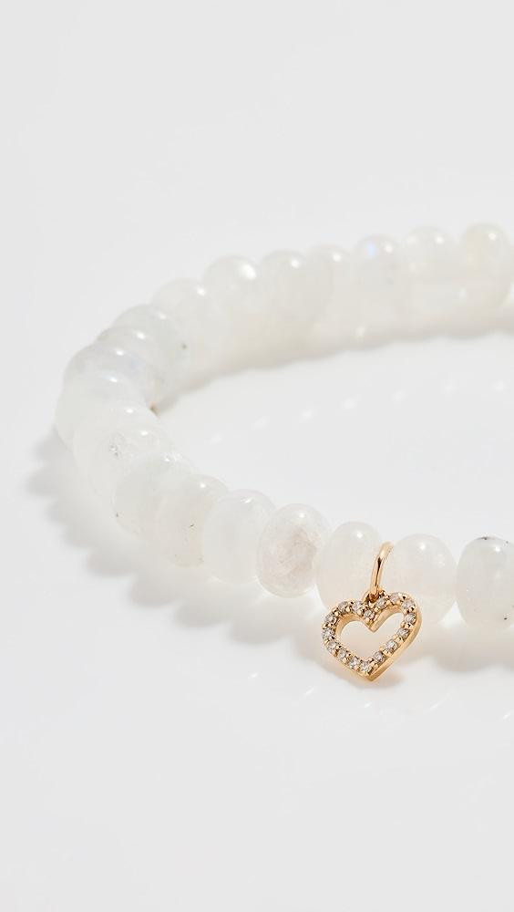 Sydney Evan Small Open Heart Charm Beaded Bracelet | Shopbop Product Image