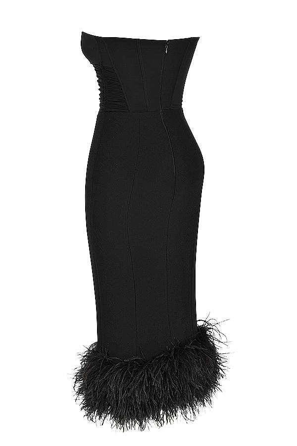 Fionula Black Strapless Corset Dress Product Image