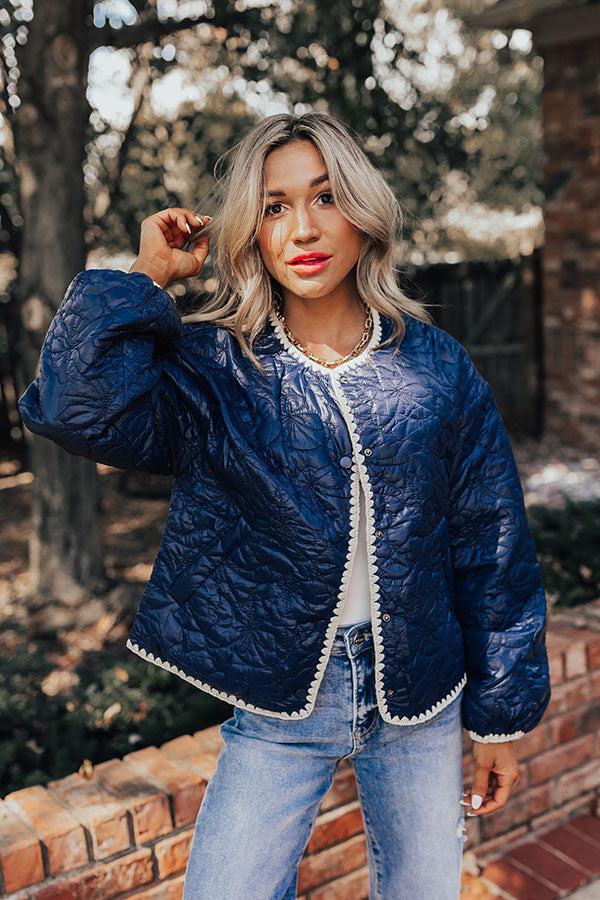 Fall Festival Quilted Jacket in Navy Product Image
