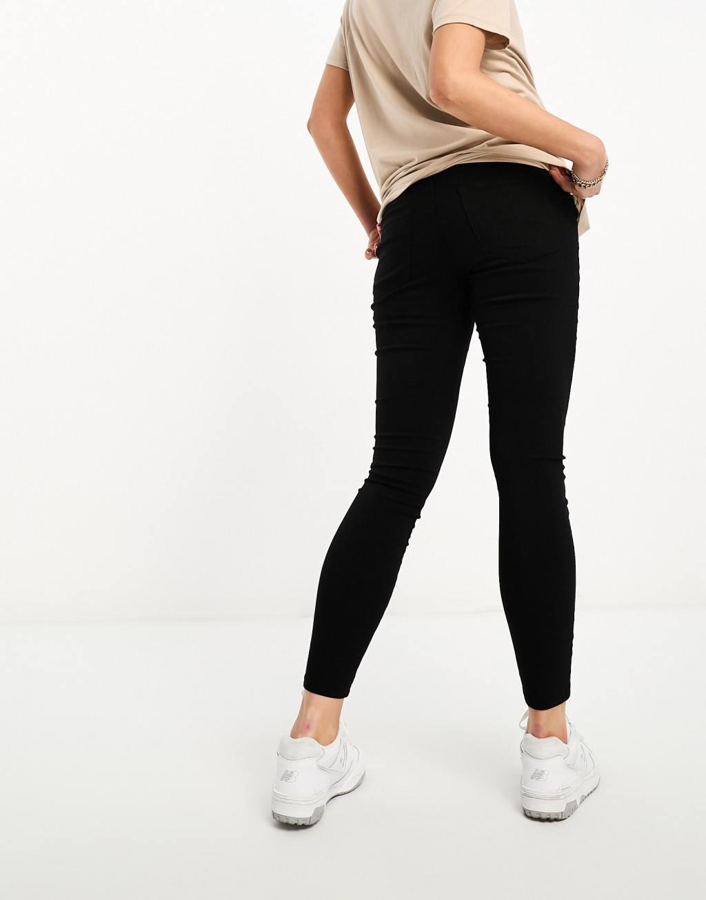 Mamalicious Maternity jeggings with over the bump band in black Product Image