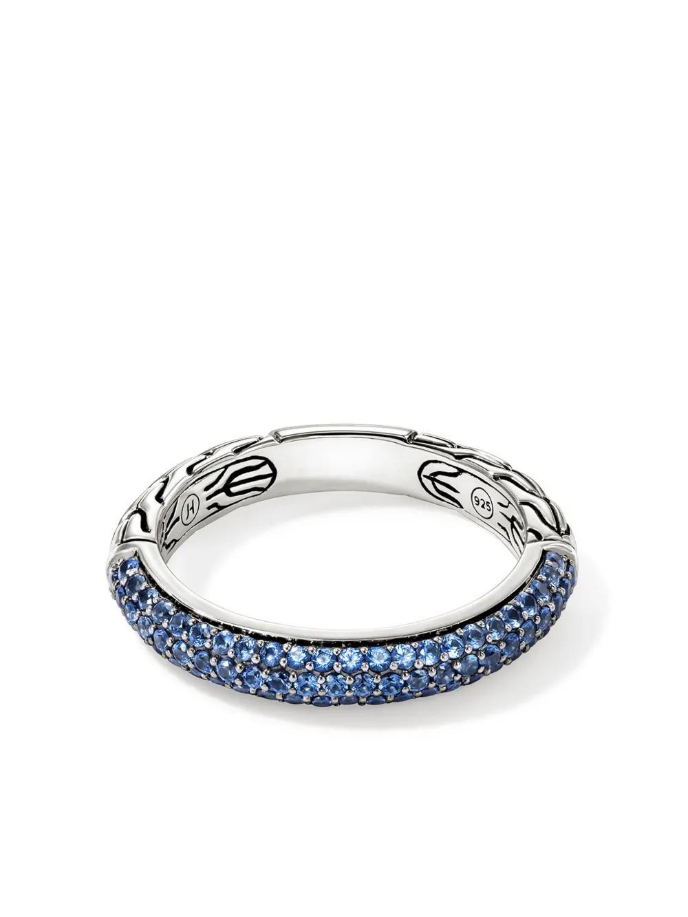 JOHN HARDY Sterling Silver Jh Essential Sapphire Band Ring In Silver/blue Product Image