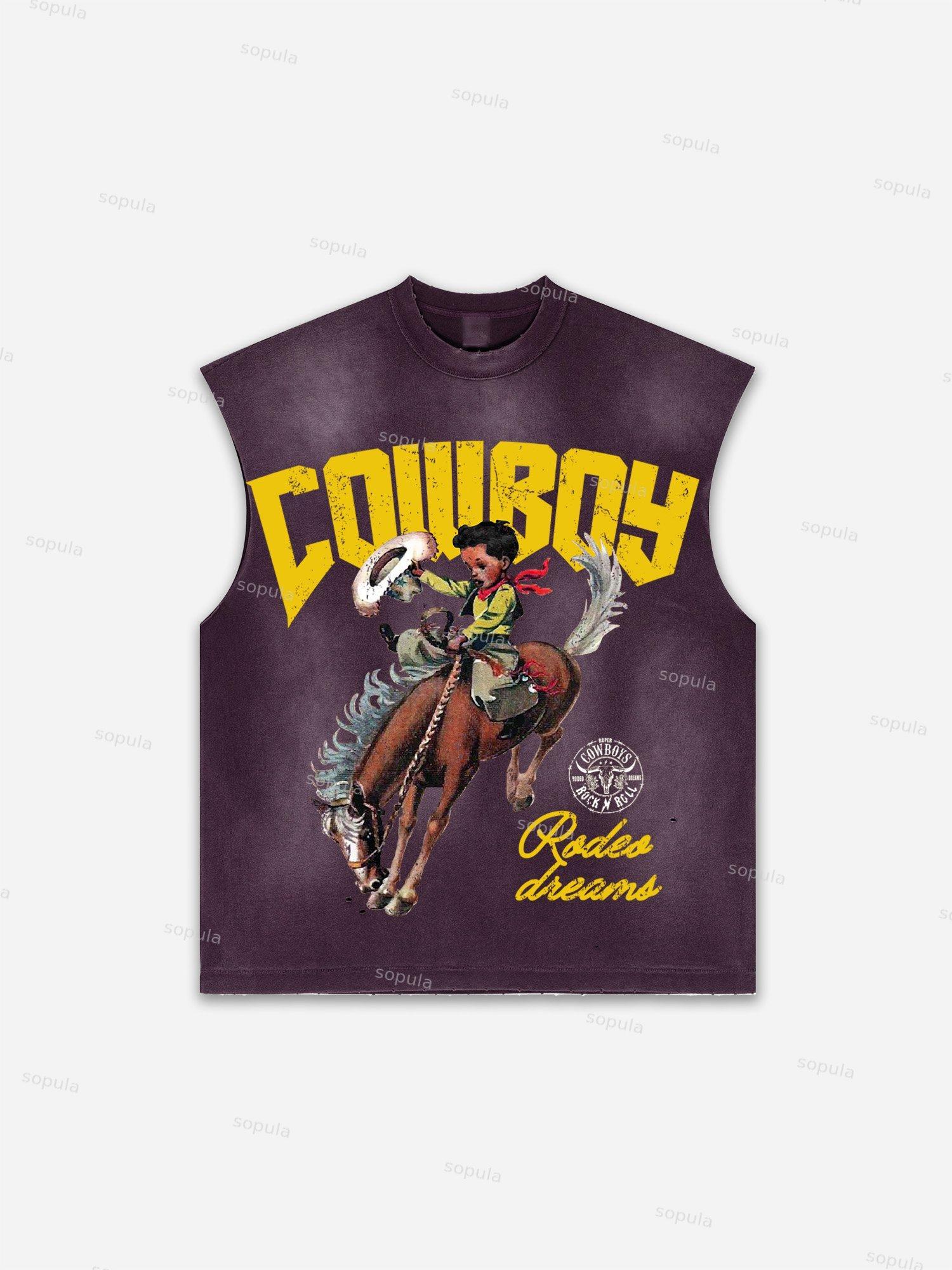 Basketball Dreams Boys Print Distressed Tank Top Product Image