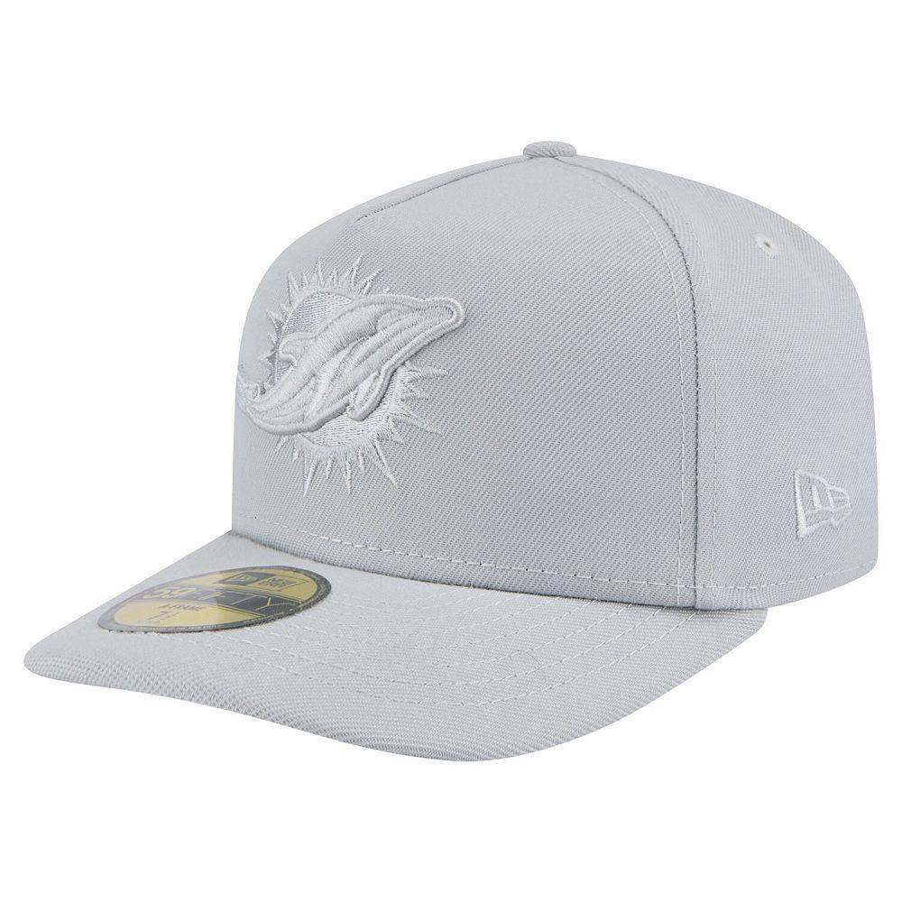 Men's New Era Gray Miami Dolphins Color Pack A-Frame 59FIFTY Fitted Hat,  Product Image
