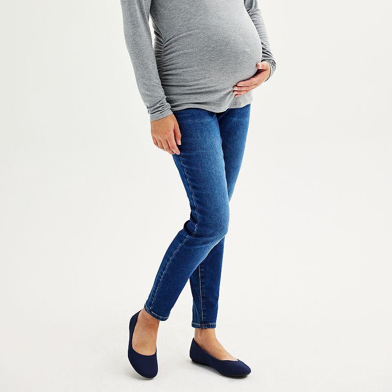 Maternity Sonoma Goods For Life Over-The-Belly Jeggings, Womens Blue Product Image