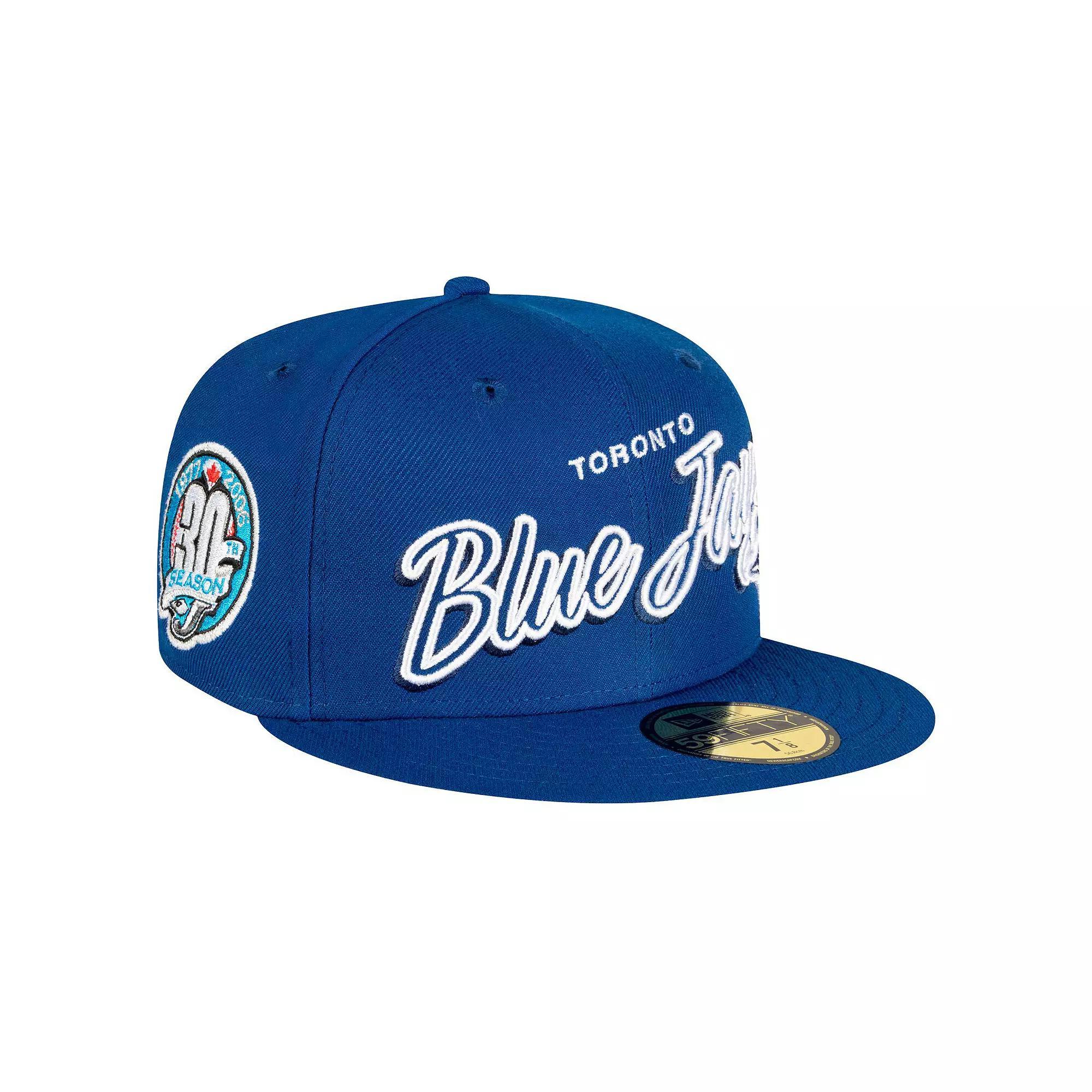 Men's New Era Royal Toronto Blue Jays Script Sided 59FIFTY Fitted Hat, Size: 7 1/4, Jay Blue Product Image