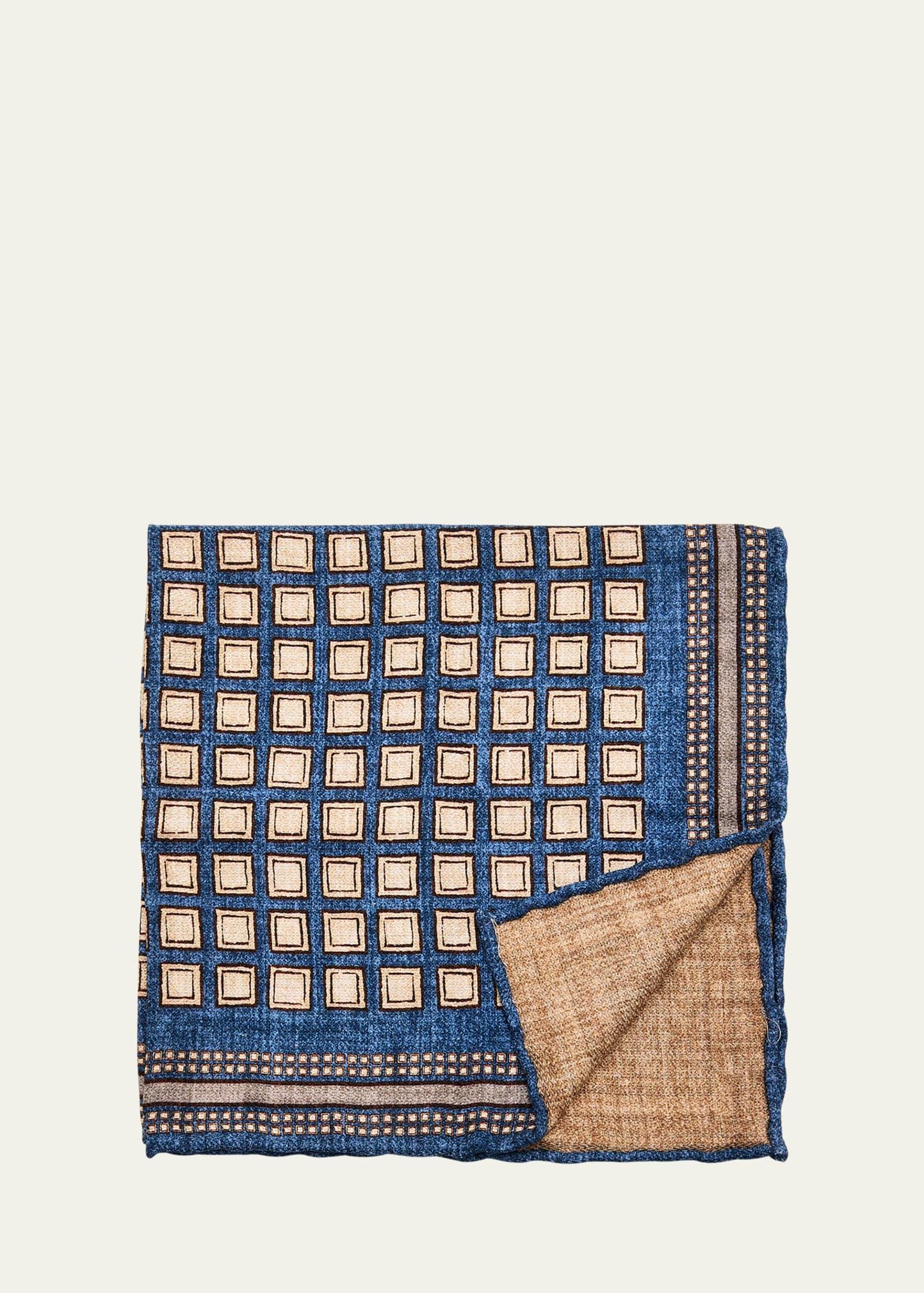 Mens Silk Geometric Pocket Square Product Image