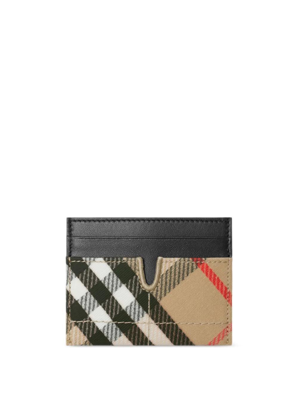 BURBERRY Check Snip Card Holder In Neutrals Product Image