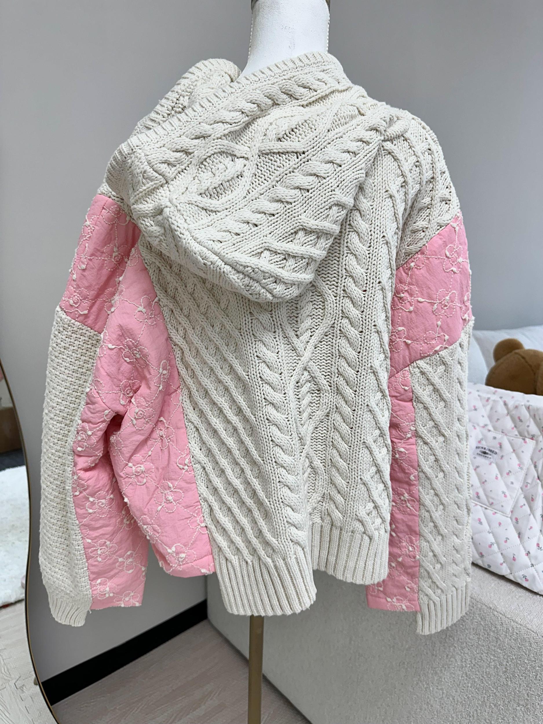 Pink Blossom Quilted Kit Sweater Product Image