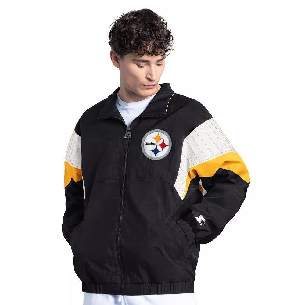 Men's Starter Black Pittsburgh Steelers Yard Line Full-Zip Jacket, Size: Small Product Image